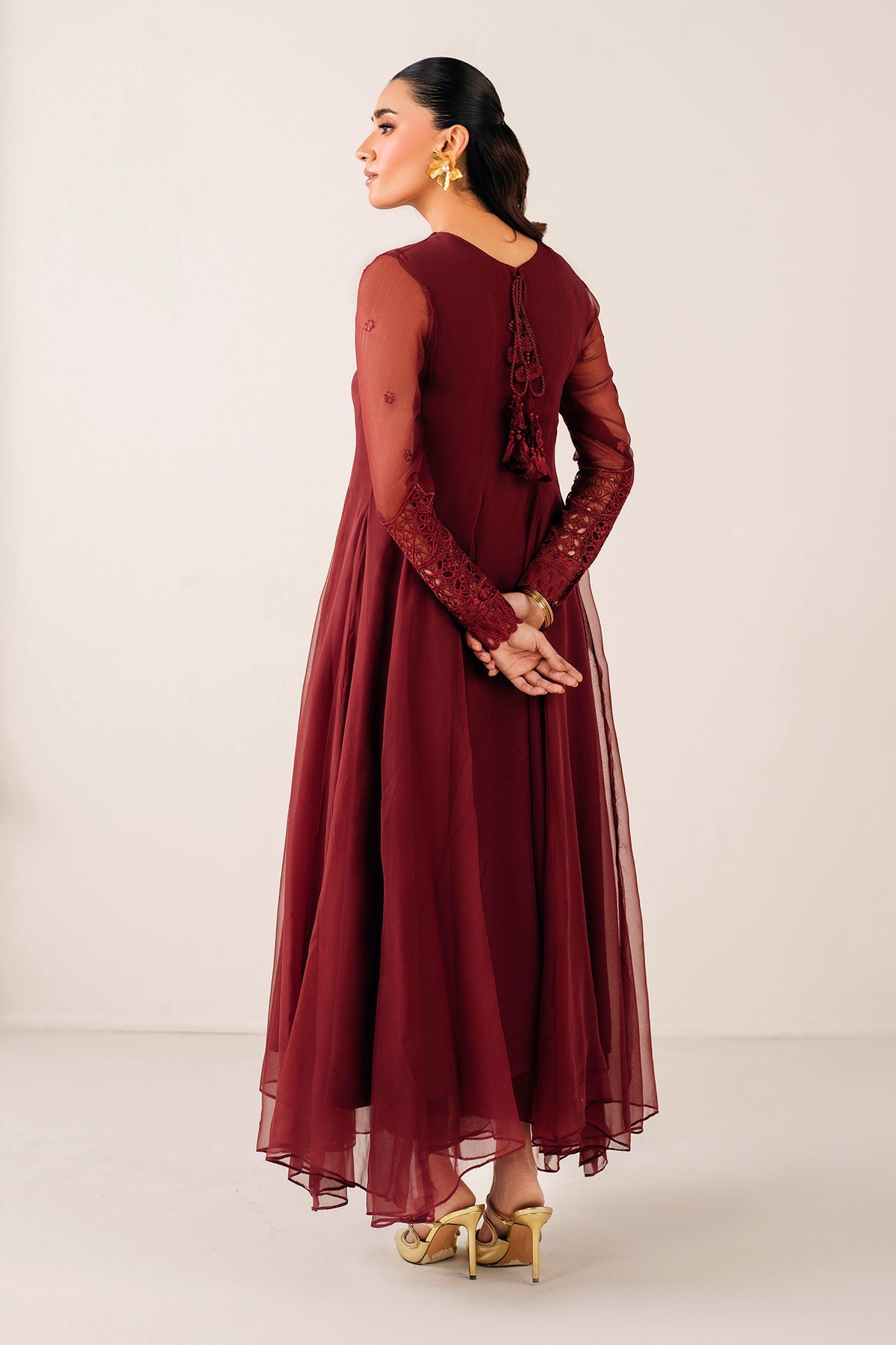 EMBROIDERED CHIFFON FROCK PR-1126