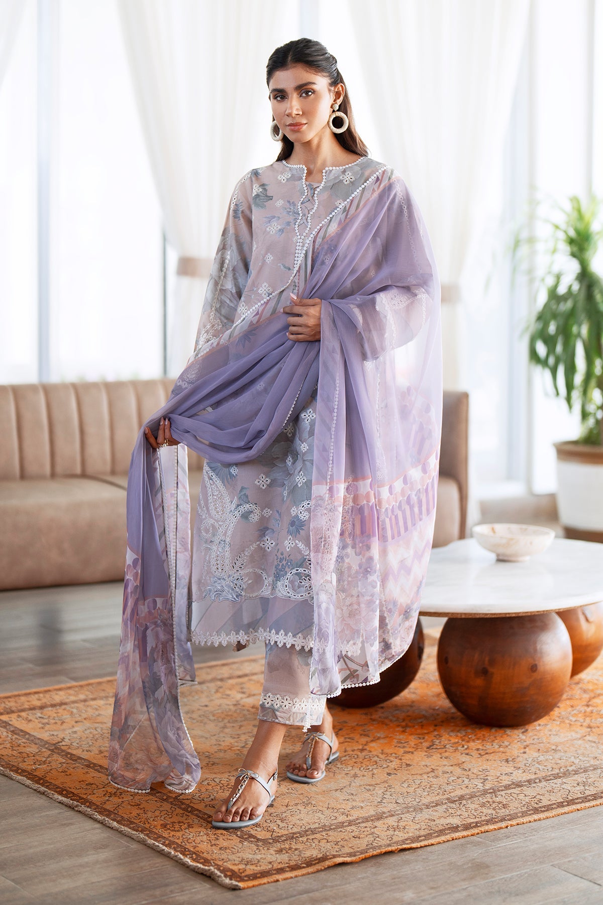 EMBROIDERED PRINTED LAWN SF-4079