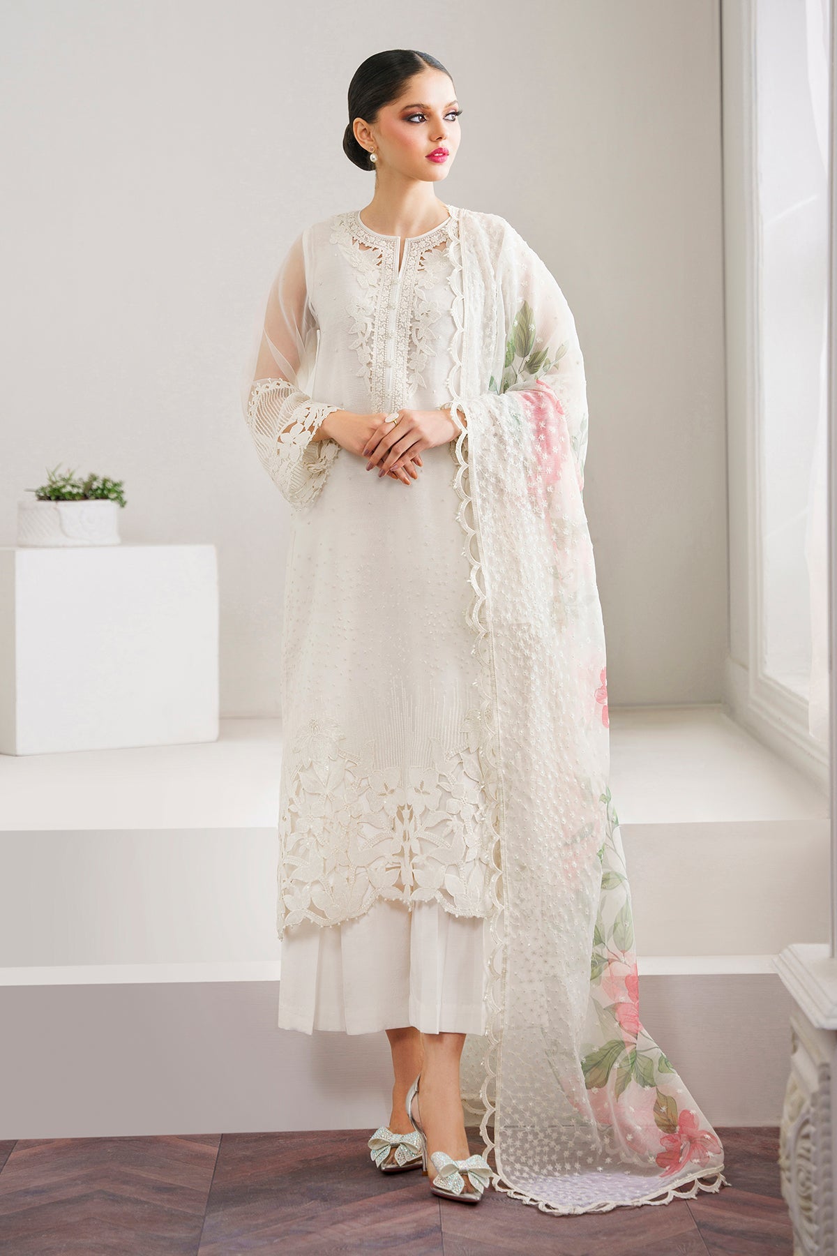 organza embroidered dress EMBROIDERED ORGANZA UF-526