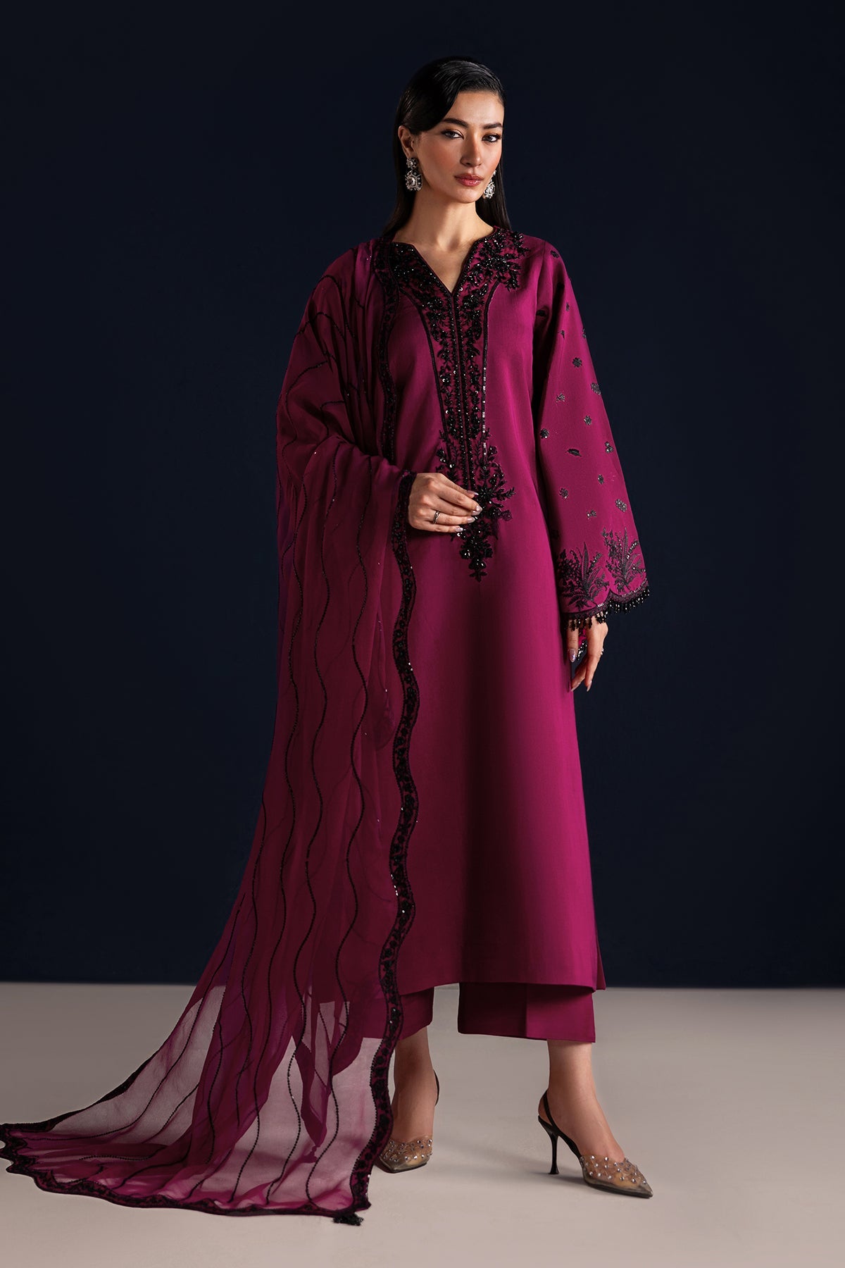 EMBROIDERED RAW SILK PR-1321