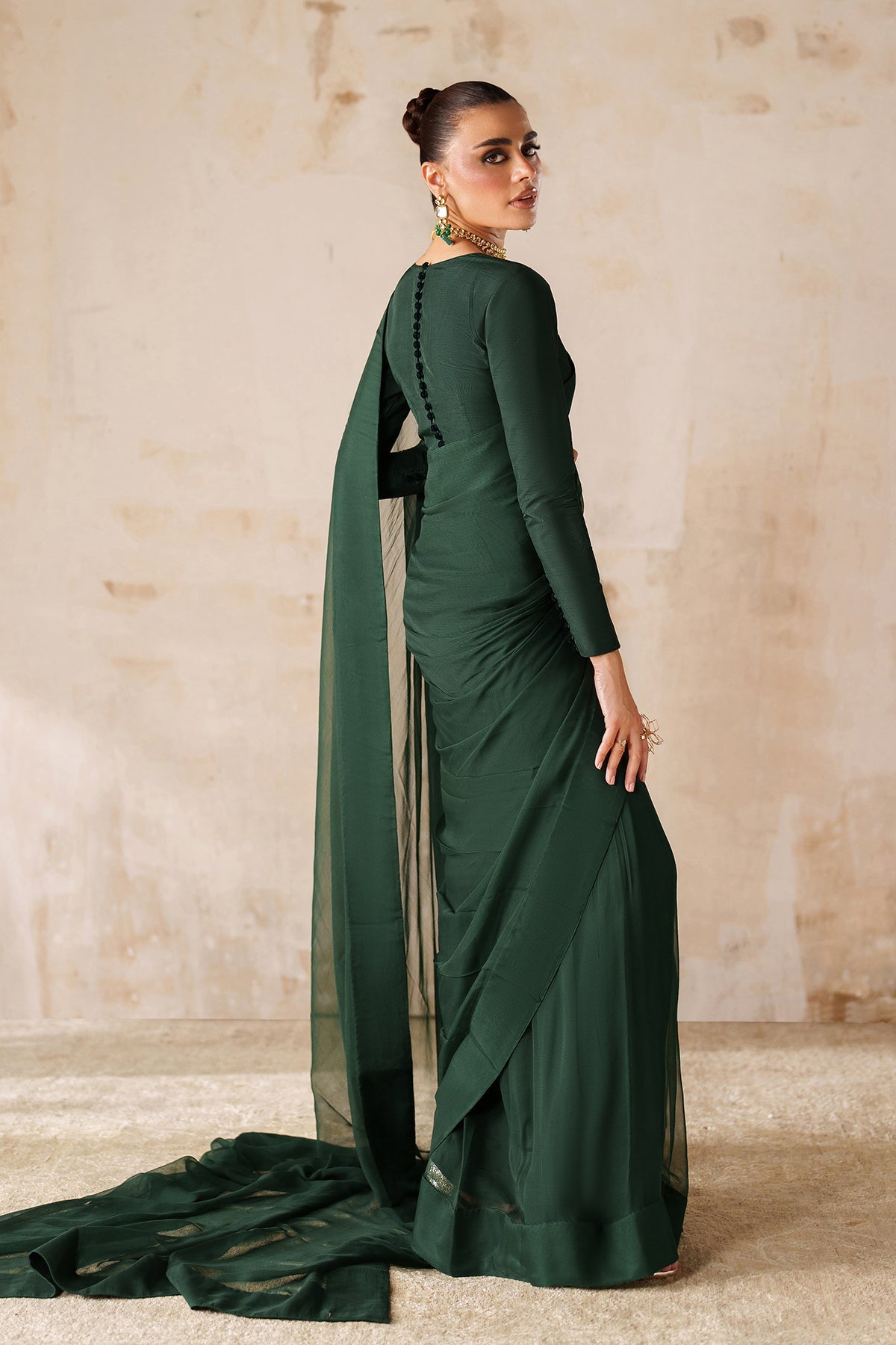 PLAIN CHIFFON SAREE EN-1220