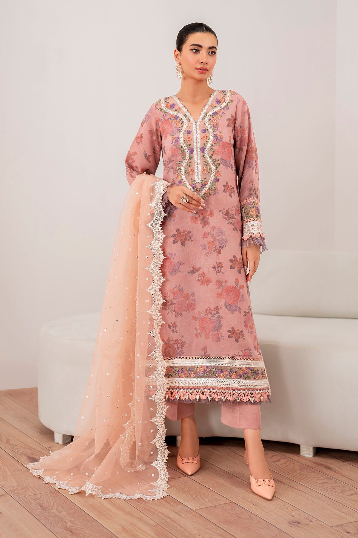 EMBROIDERED CHIFFON UF-705
