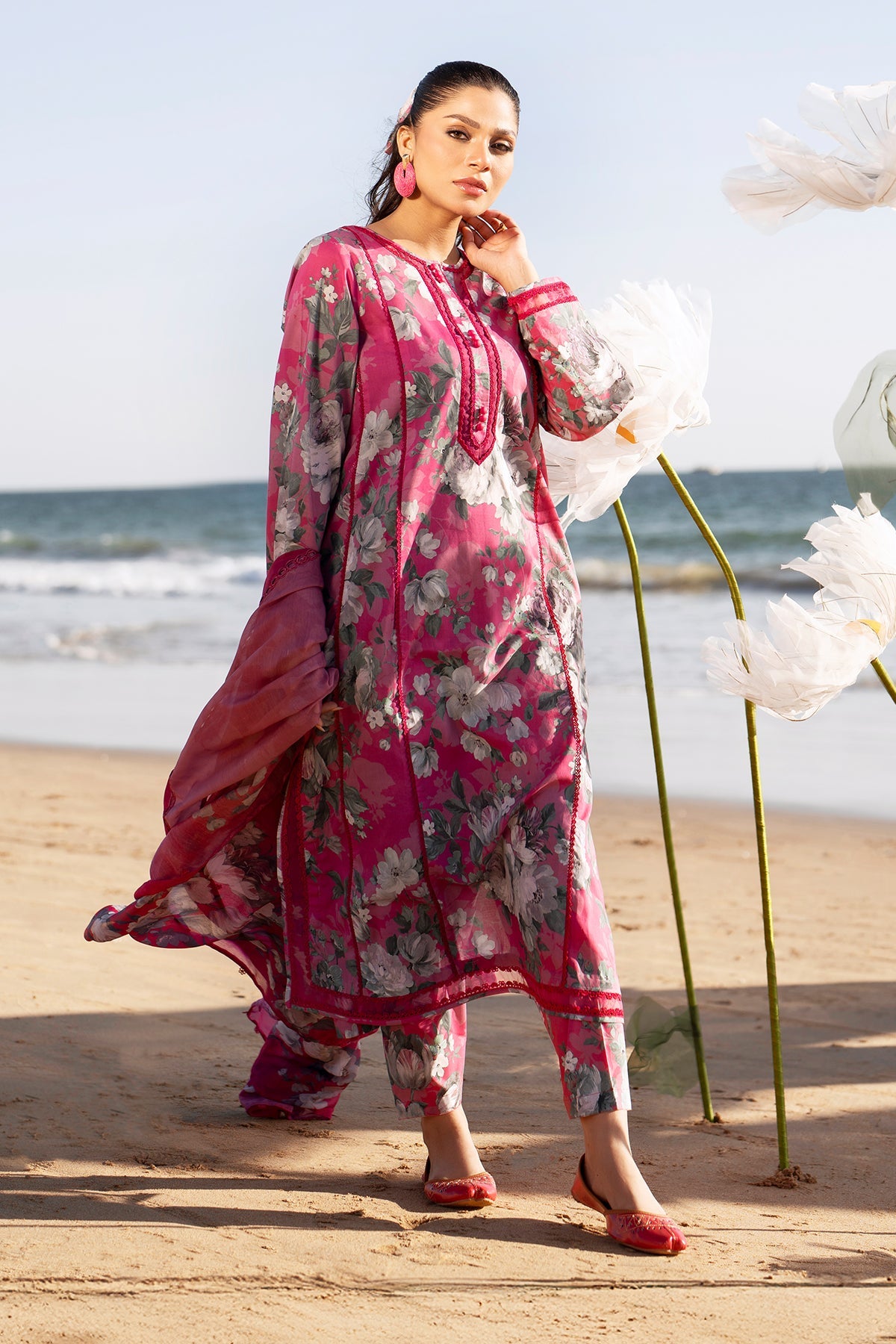 EMBROIDERED PRINTED LAWN UF-4086