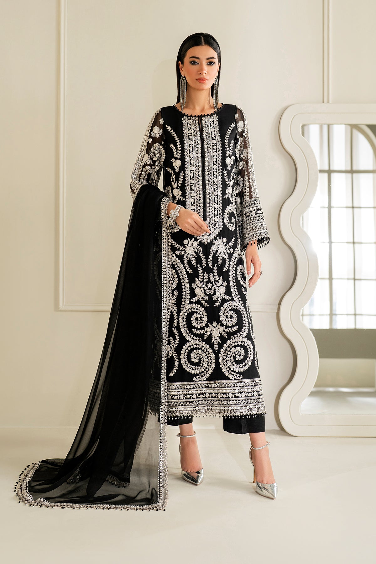 EMBROIDERED CHIFFON UF-4158