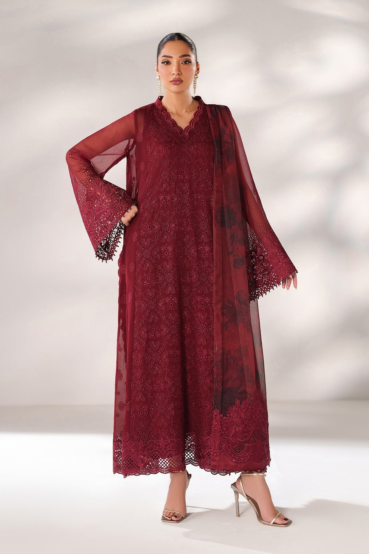 EMBROIDERED CHIFFON PR-1245