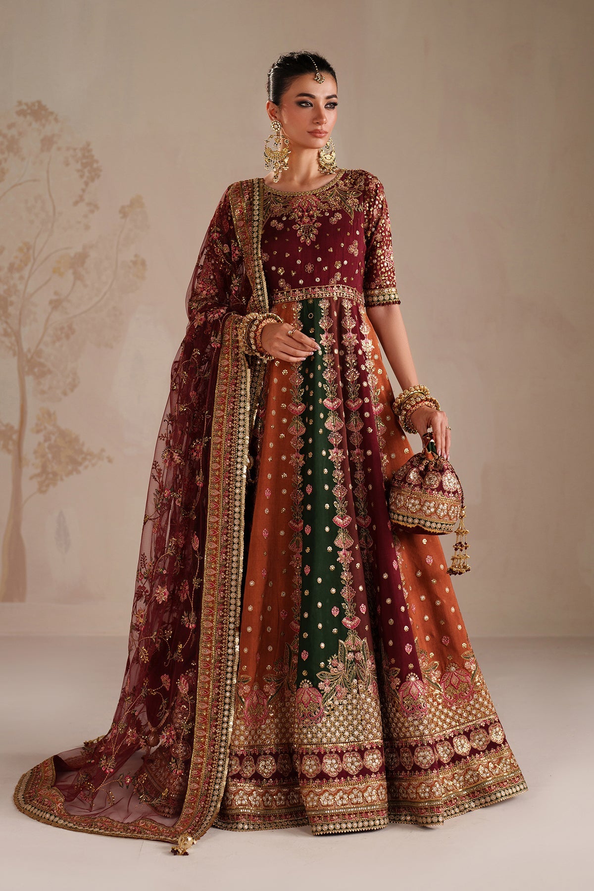 EMBROIDERED RAW SILK UF-4366