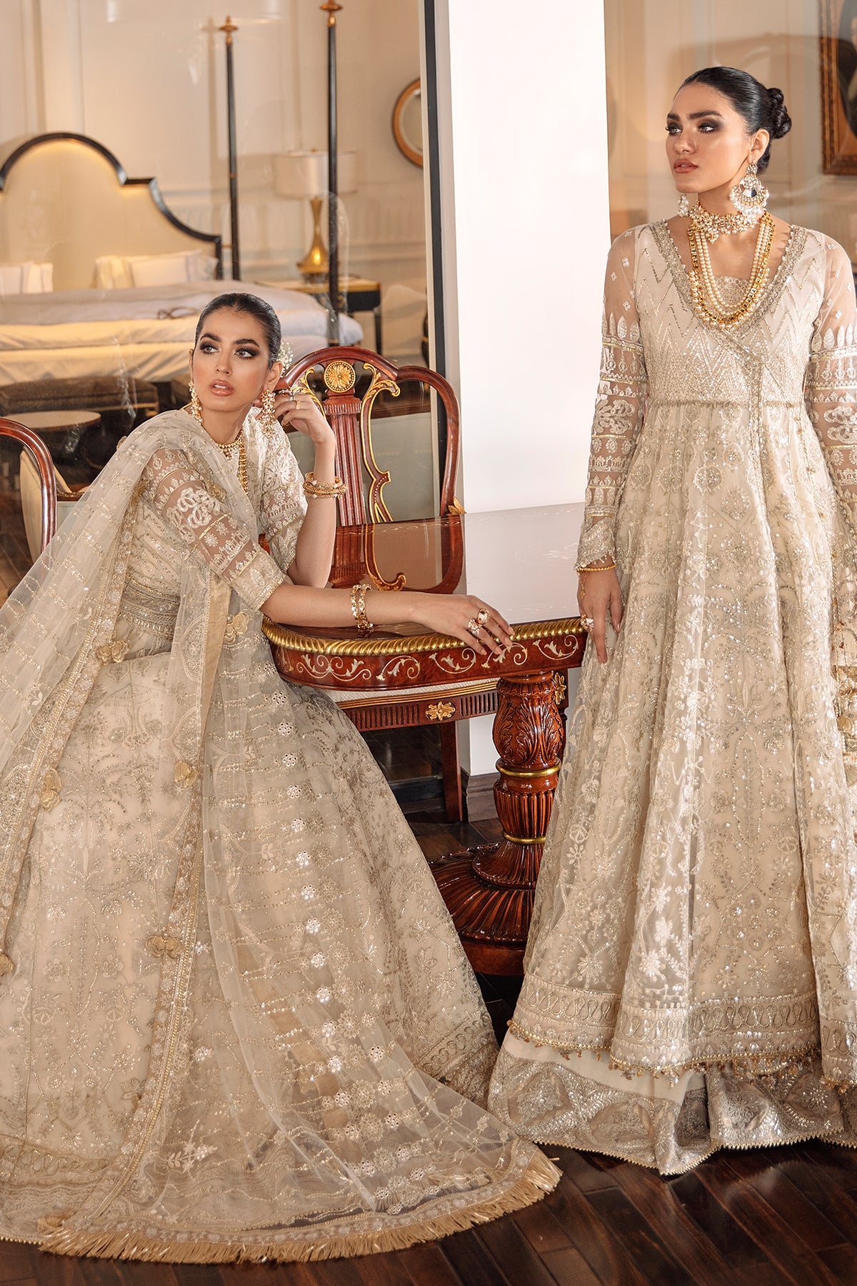 Threads And Motifz Pret Embroidered Net 3 Peice Suit 9264