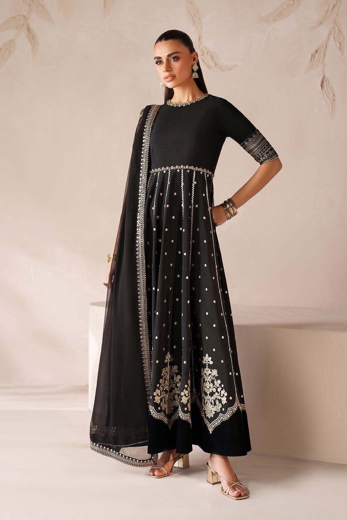 EMBROIDERED RAW SILK PR-1202