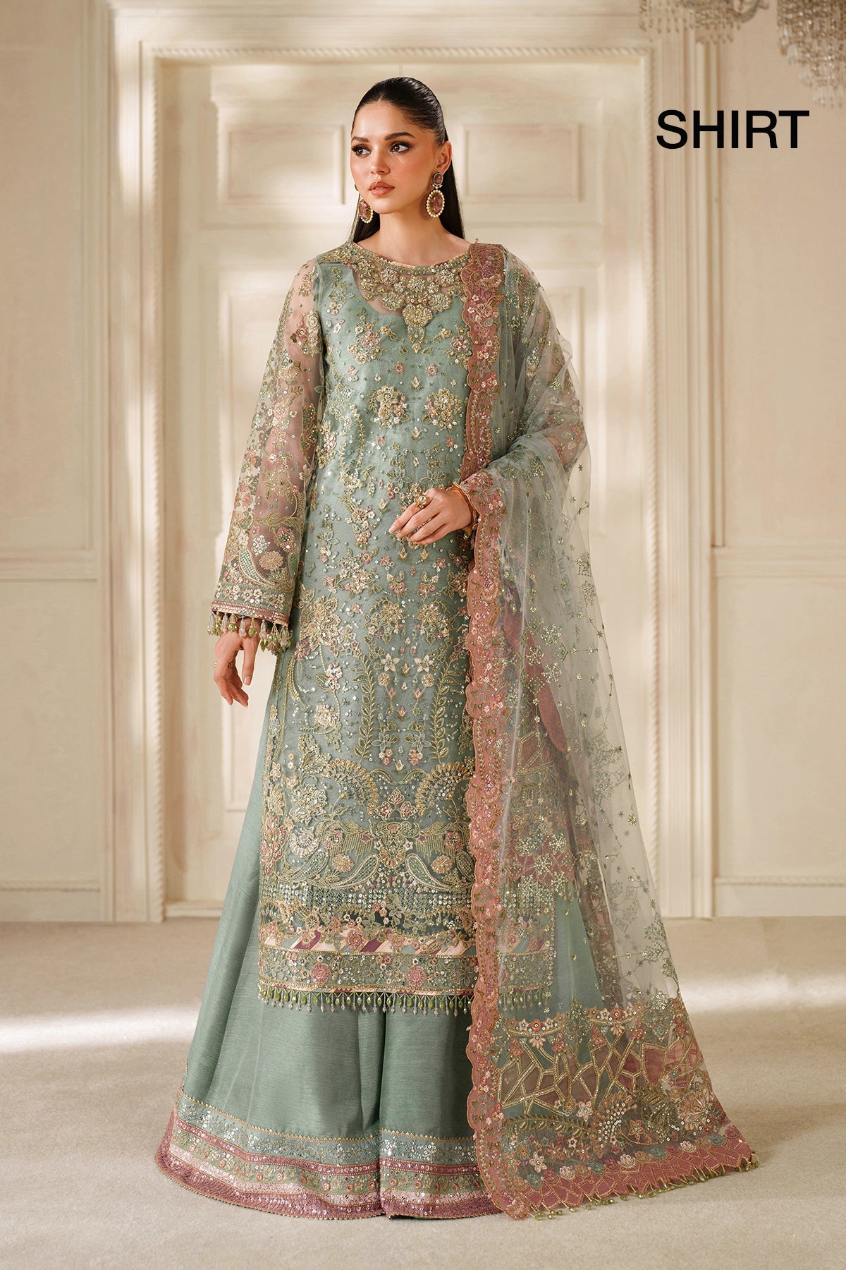 EMBROIDERED NET CH14-06 UNSTITCHED