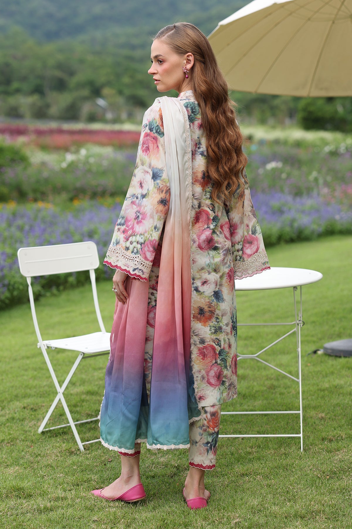EMBROIDERED PRINTED LAWN UF-4234