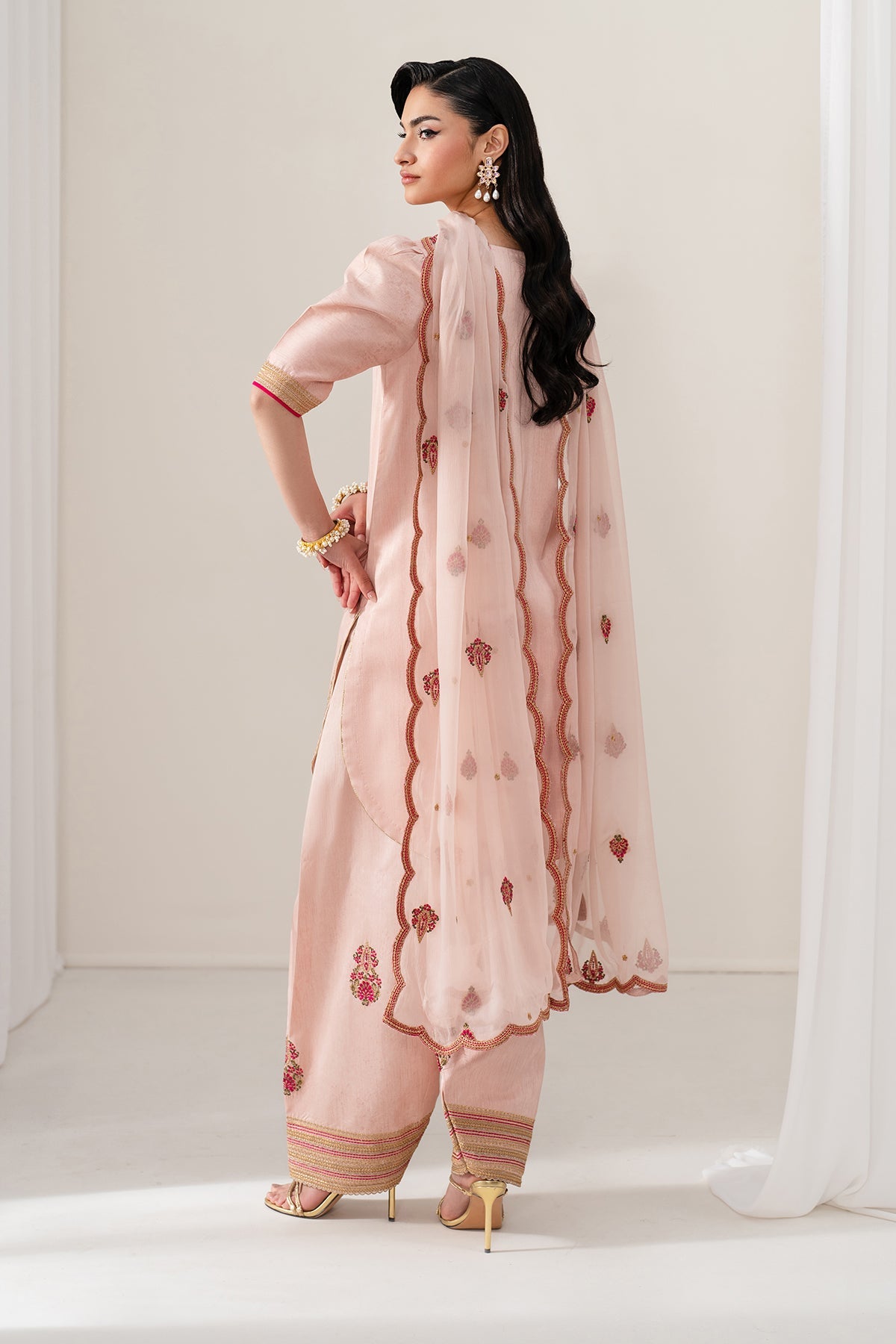 EMBROIDERED RAW SILK UF-4136