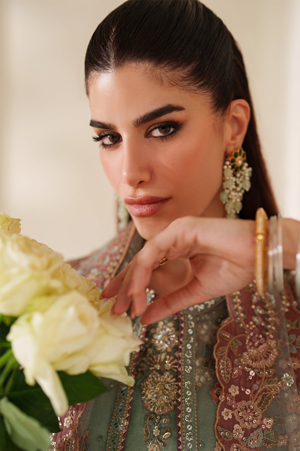 EMBROIDERED NET CH14-06 UNSTITCHED