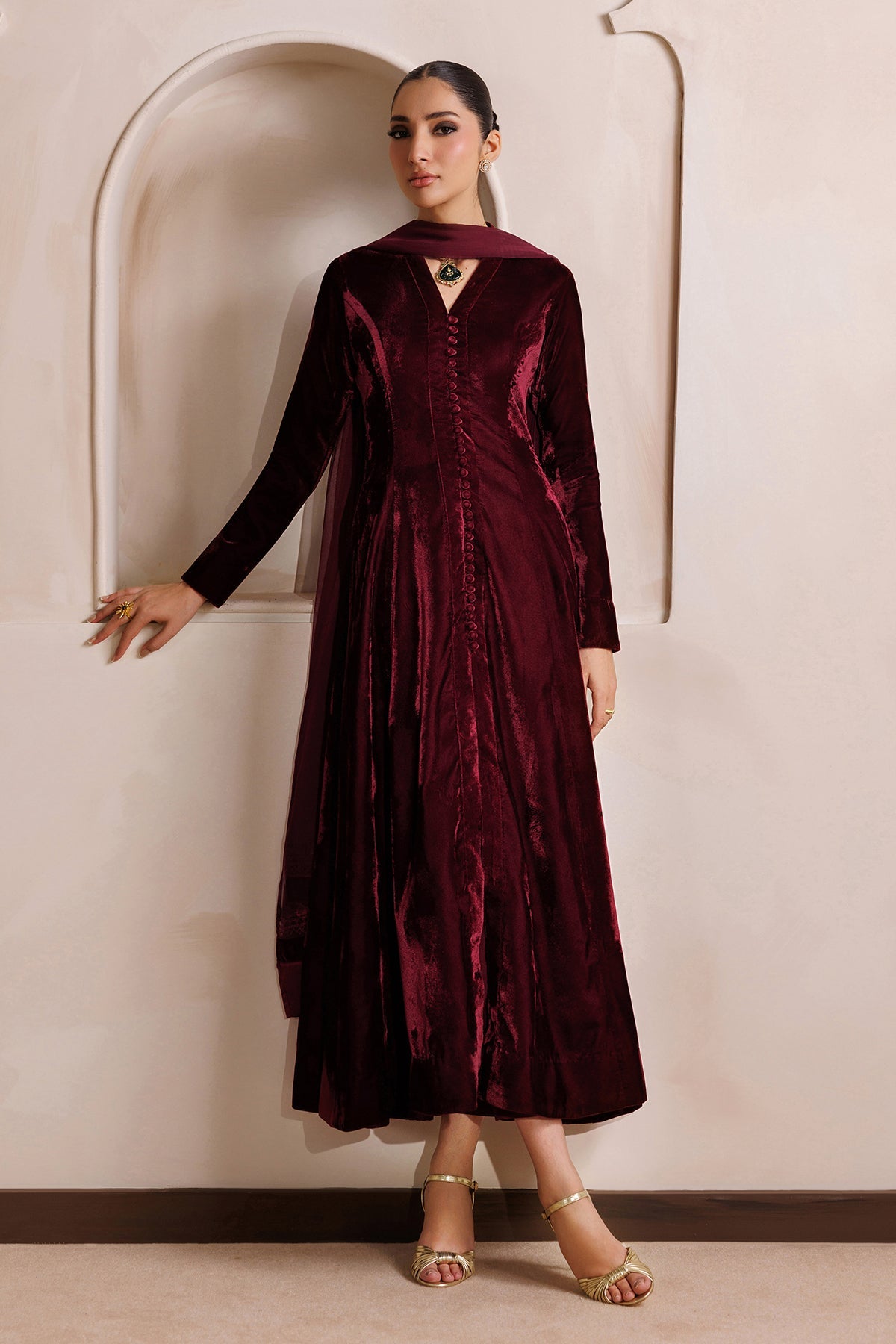 PLAN VELVET FROCK EN-1388