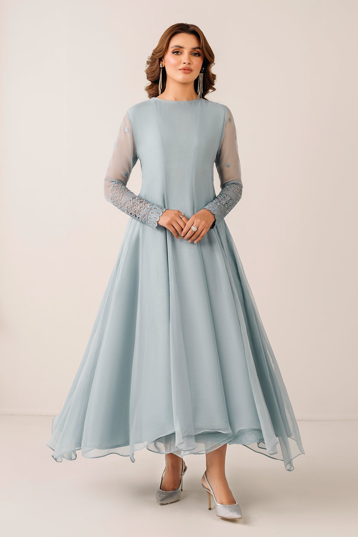 EMBROIDERED CHIFFON FROCK PR-1123