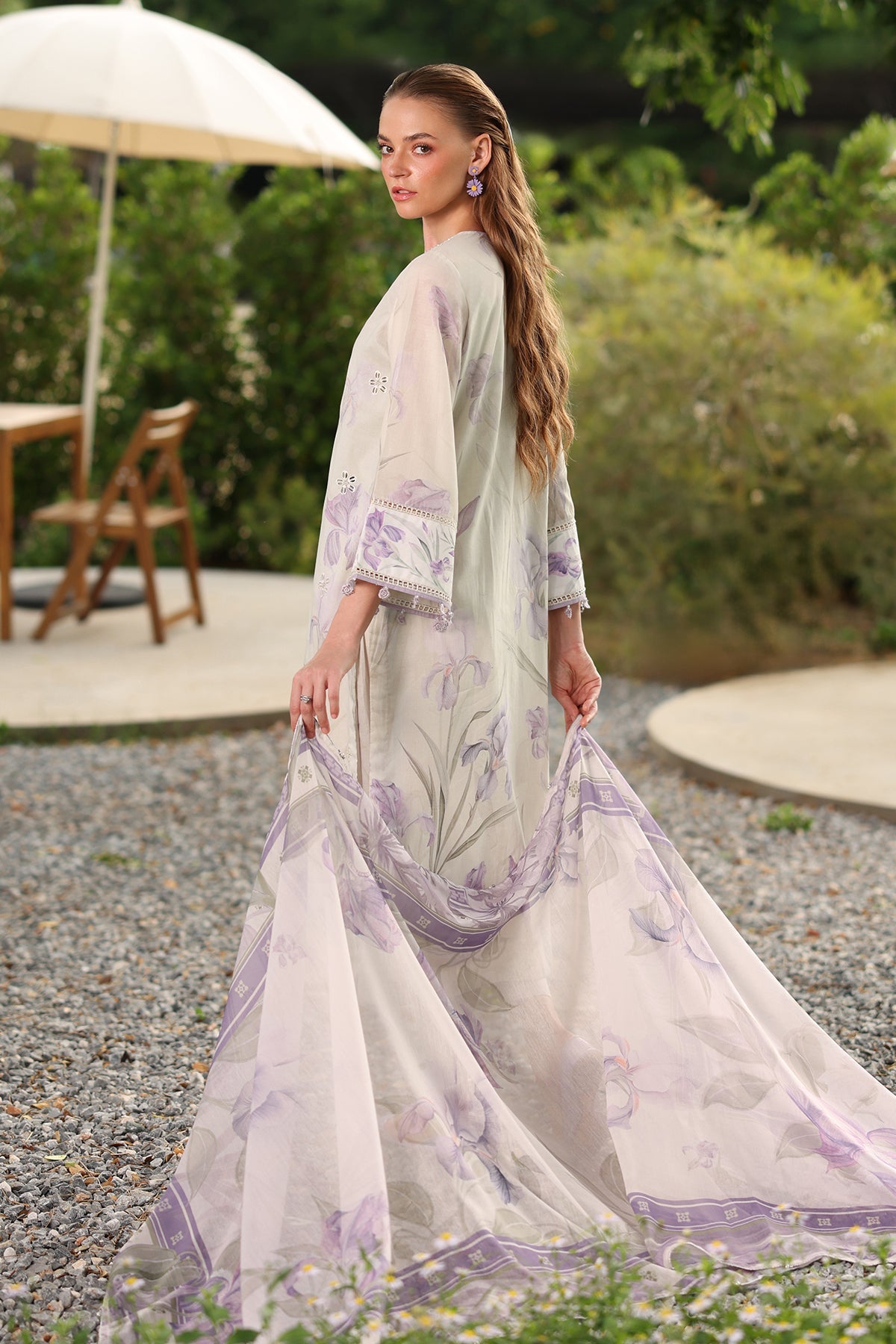 EMBROIDERED PRINTED LAWN UF-4240