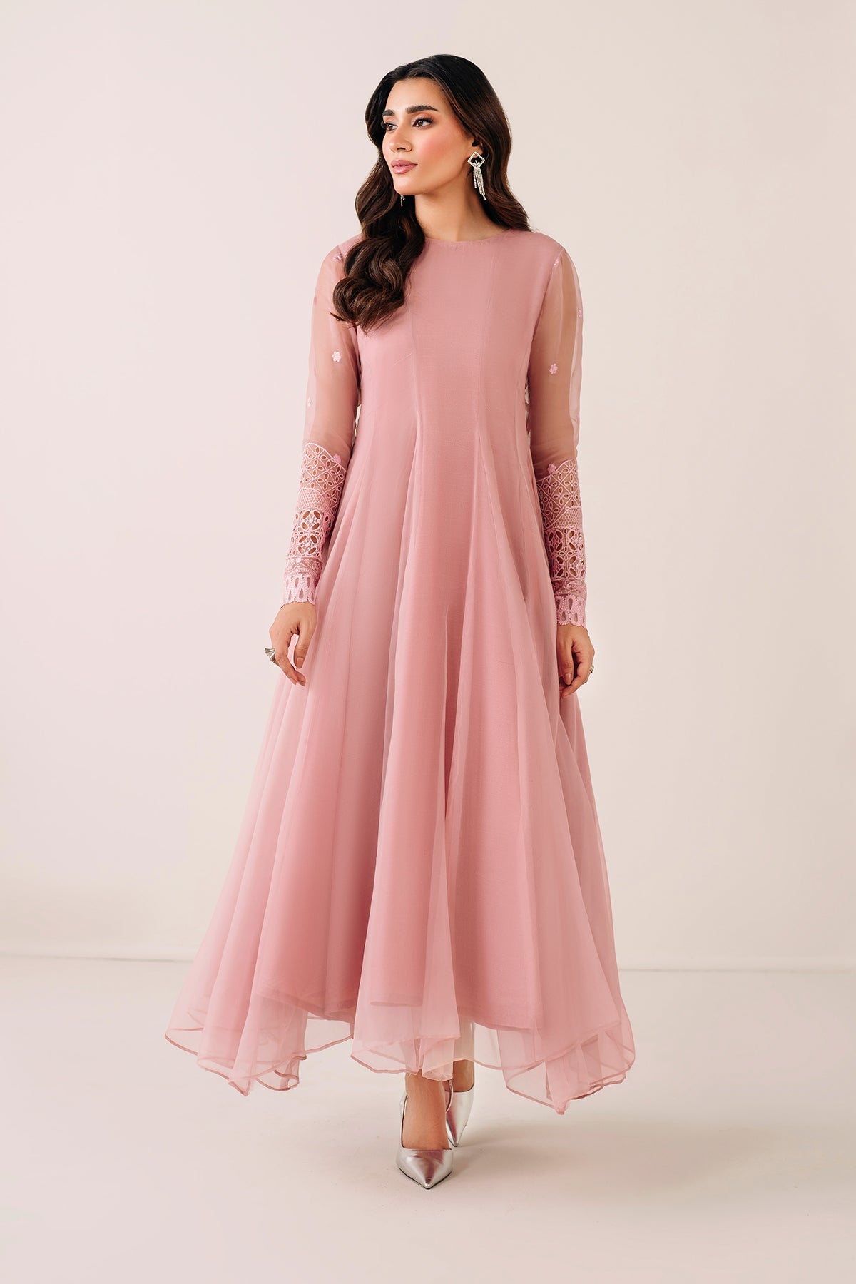 EMBROIDERED CHIFFON FROCK PR-1124