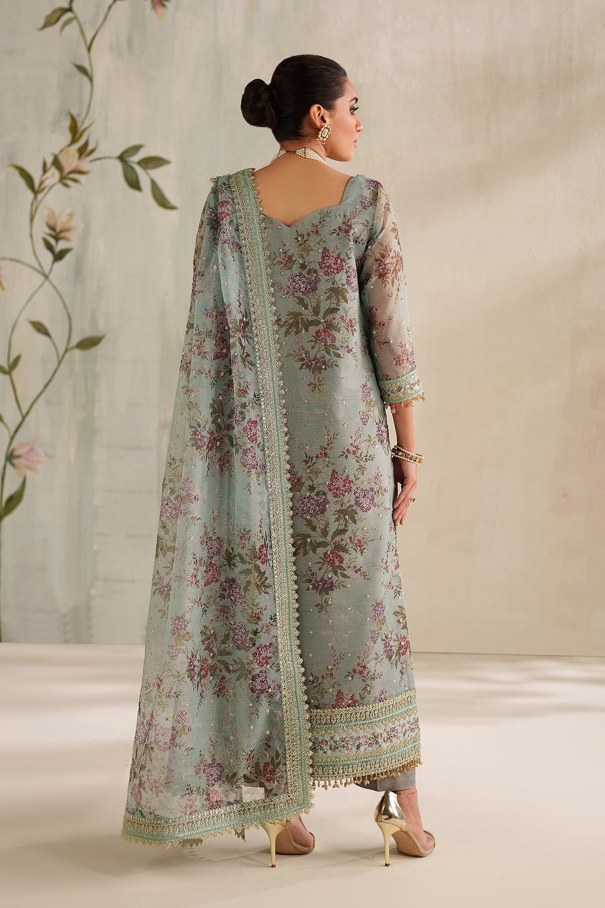 EMBROIDERED COTTON NET SF-4373