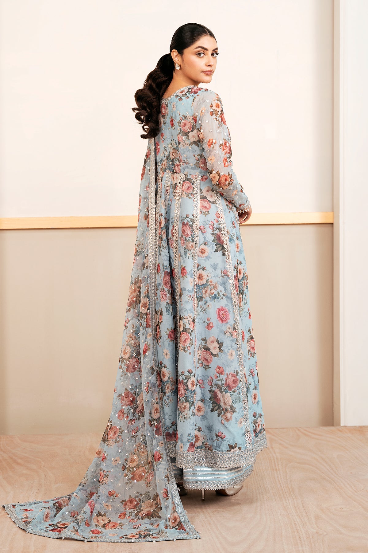 EMBELLISHED PRINTED CHIFFON PR-1058