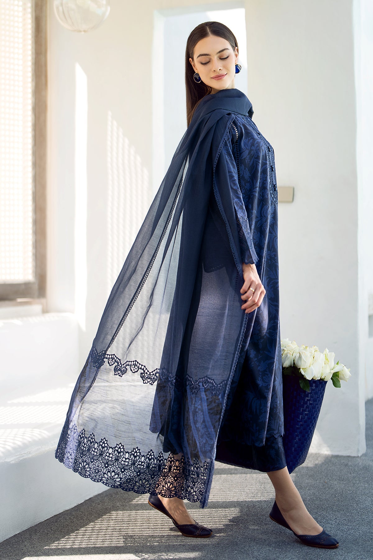 EMBROIDERED PRINTED LAWN UF-544