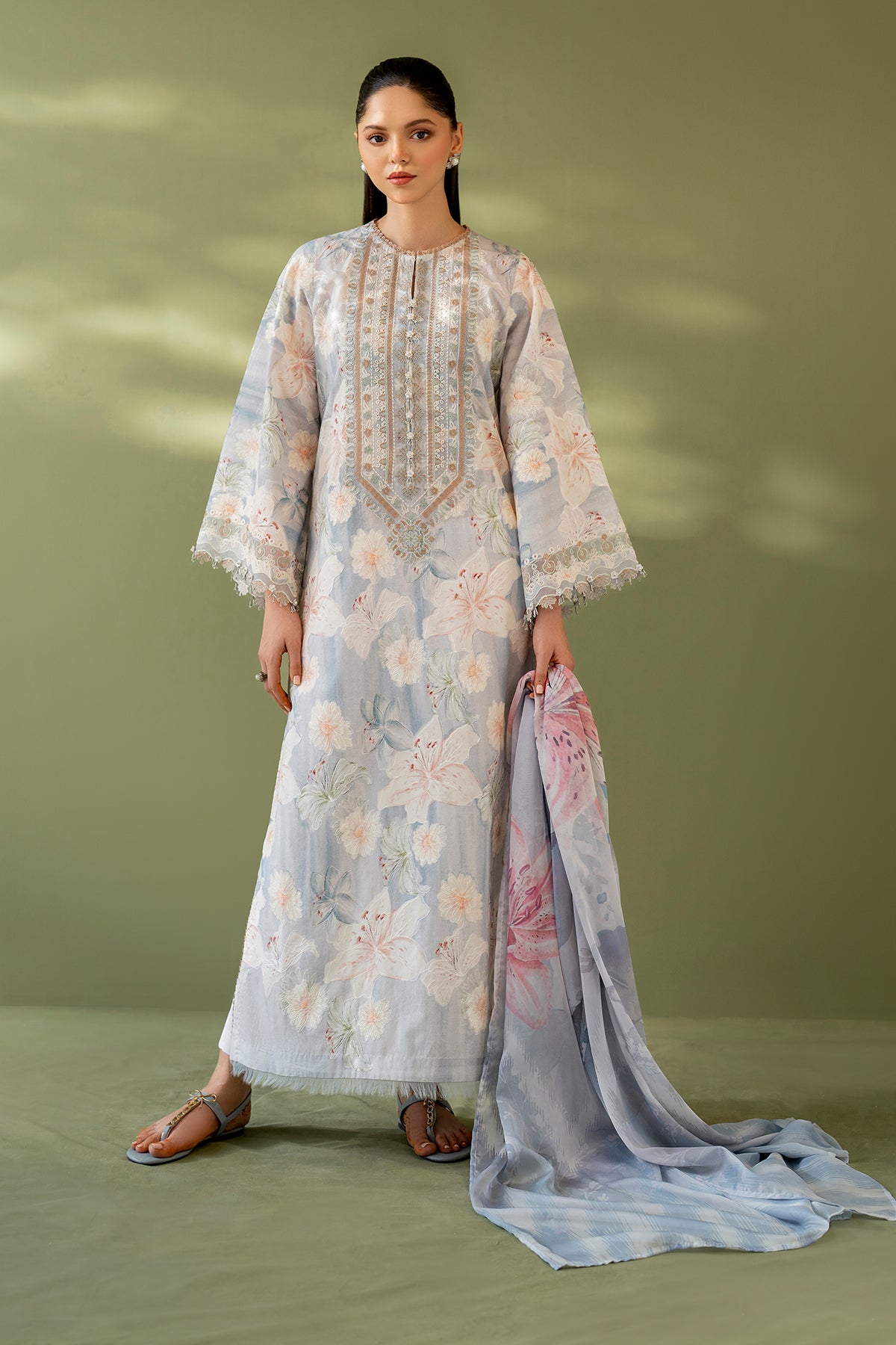 EMBROIDERED PRINTED LAWN SF-4166