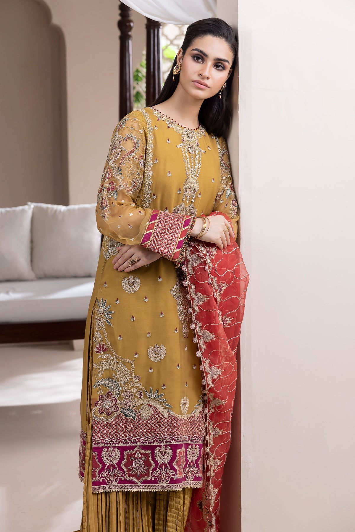 EMBROIDERED CHIFFON SF-411