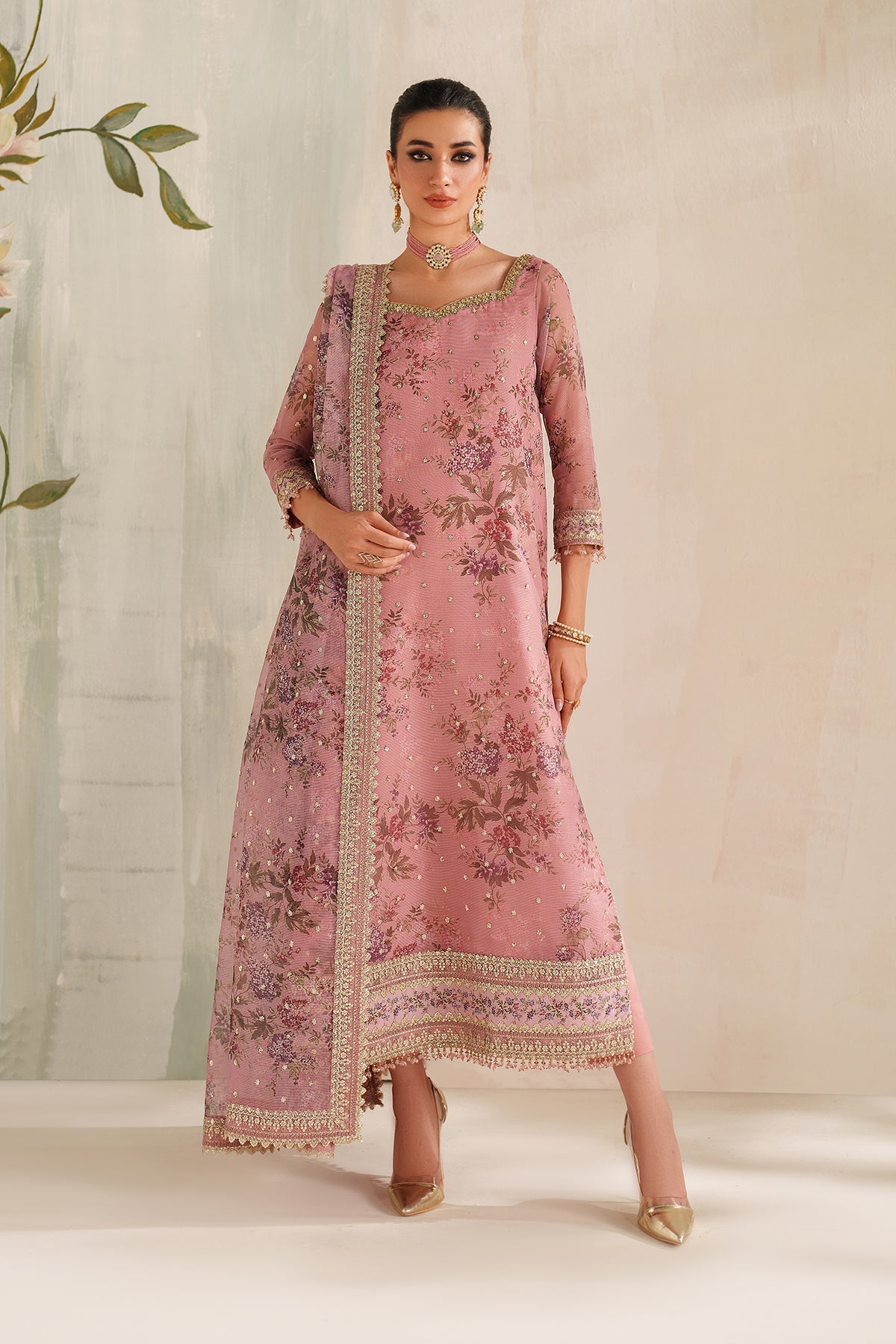 EMBROIDERED COTTON NET SF-4374