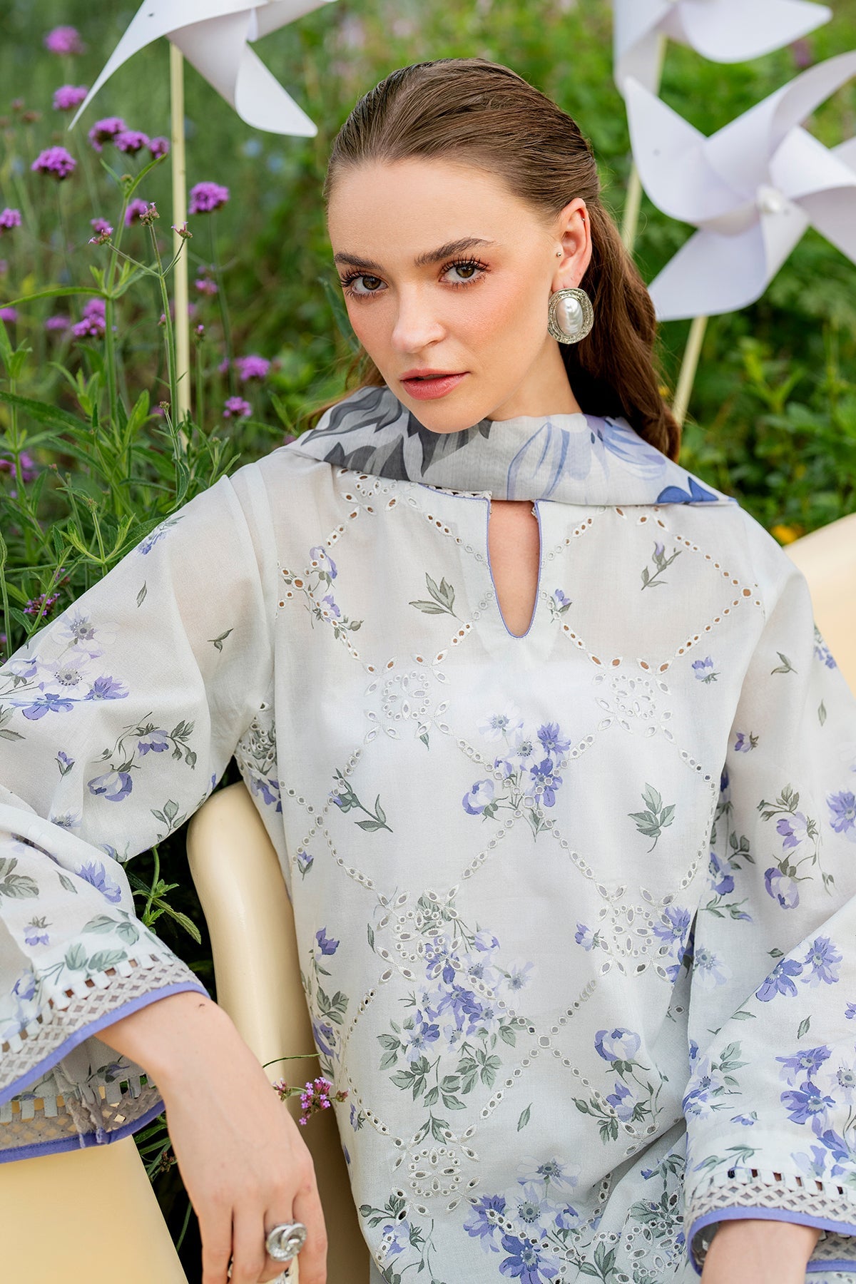 EMBROIDERED PRINTED LAWN UF-4223