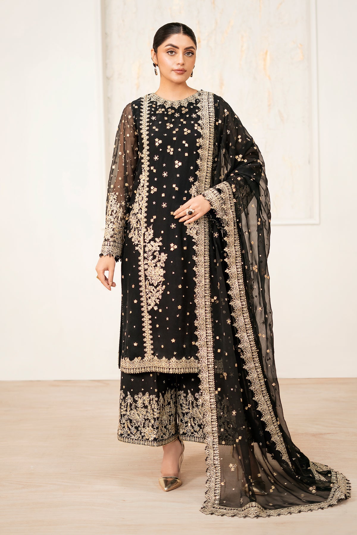 EMBROIDERED CHIFFON UF-4038