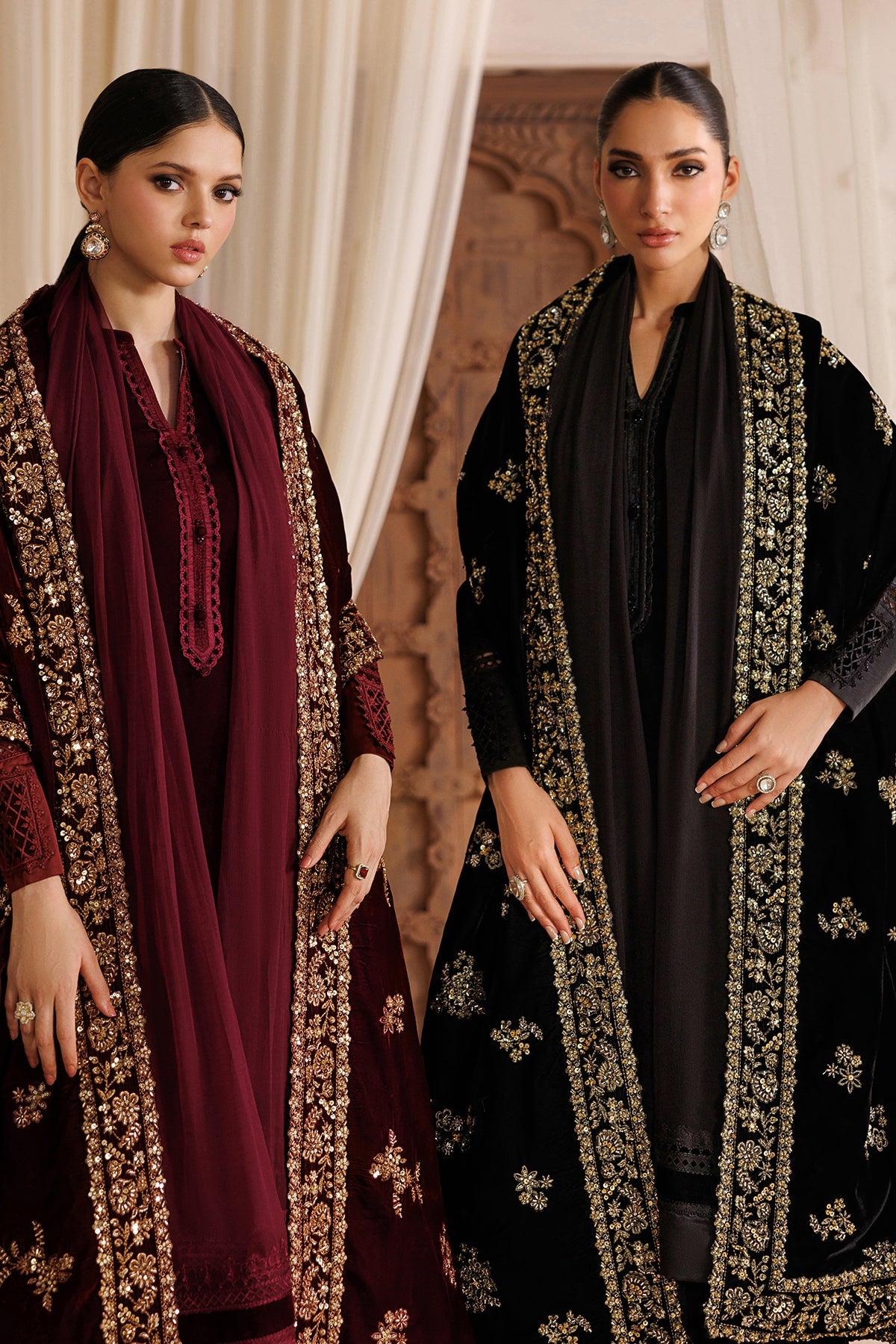 EMBROIDERED VELVET SHAWL VS-71