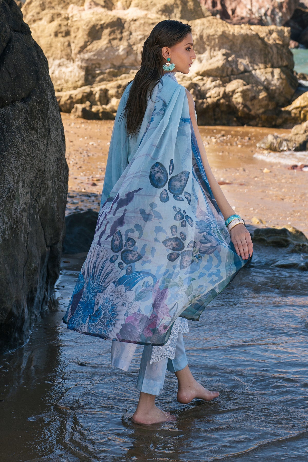 EMBROIDERED PRINTED LAWN UF-4109