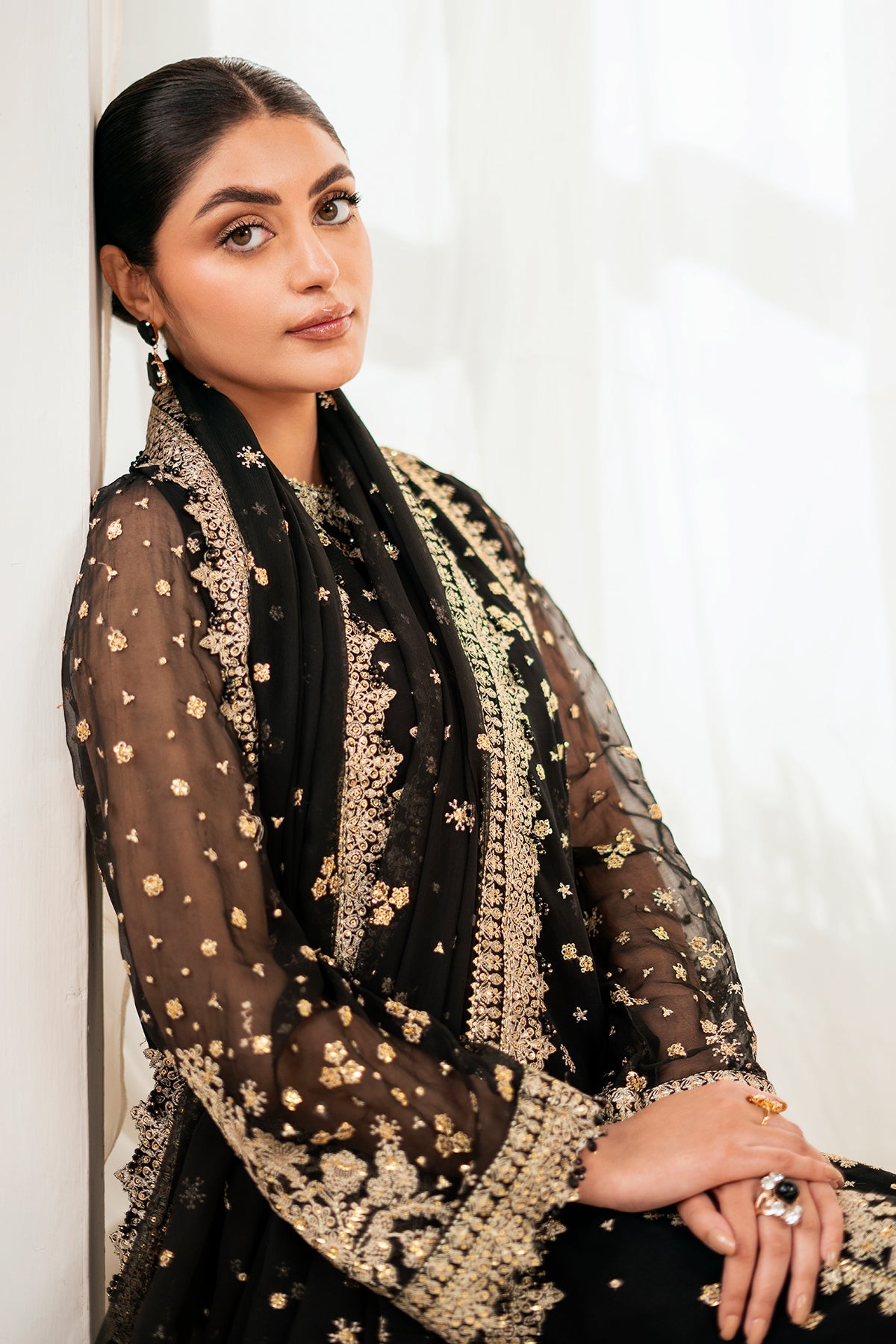 EMBROIDERED CHIFFON UF-4038