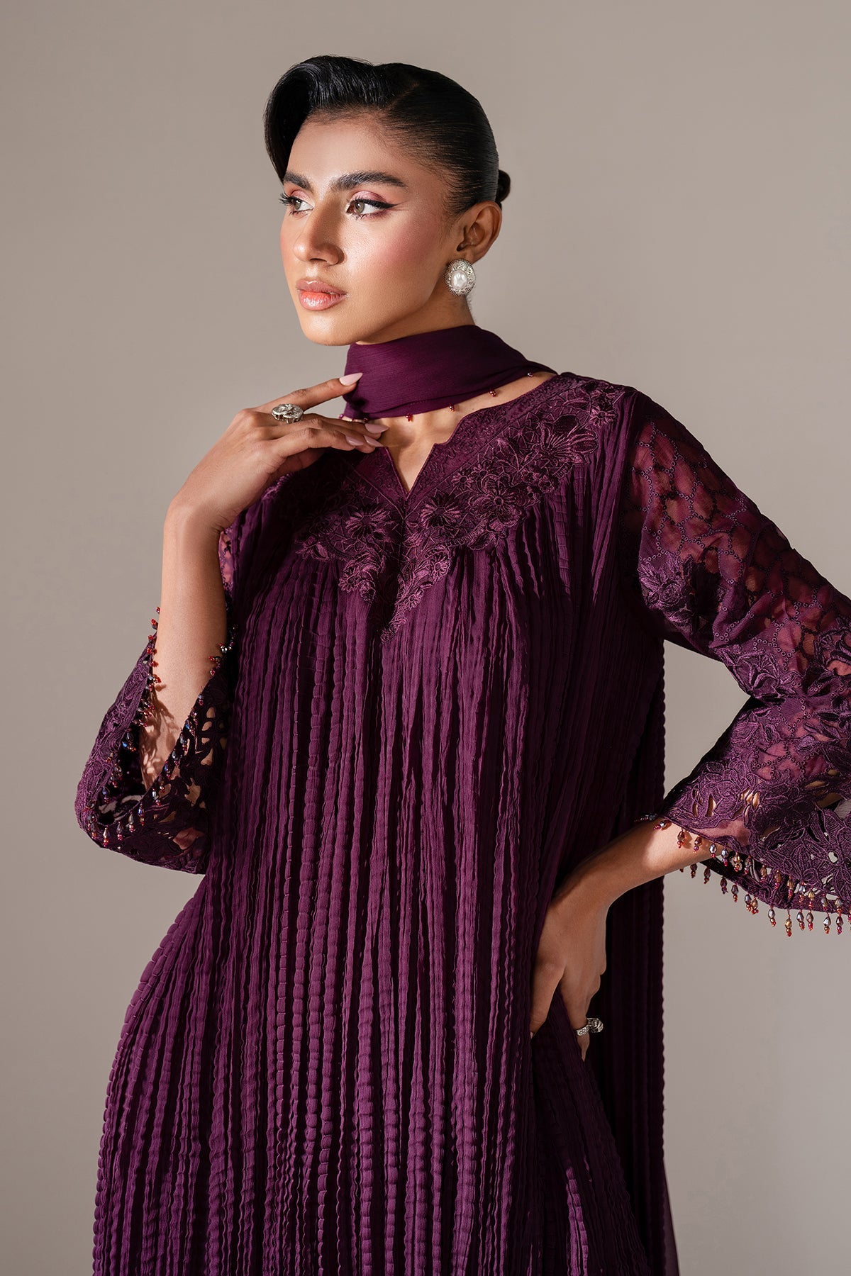 EMBROIDERED CHIFFON PR-1102