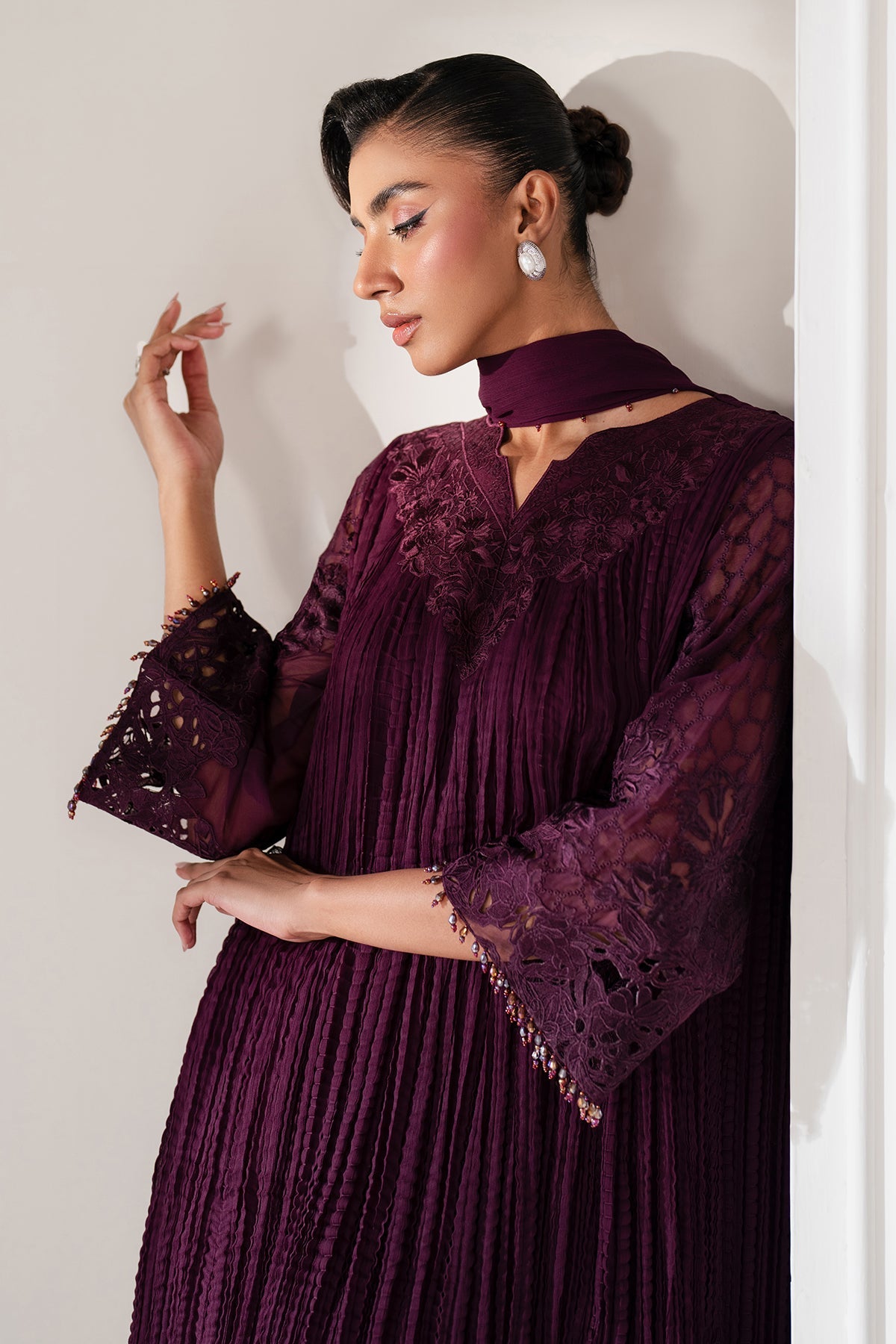 EMBROIDERED CHIFFON PR-1102