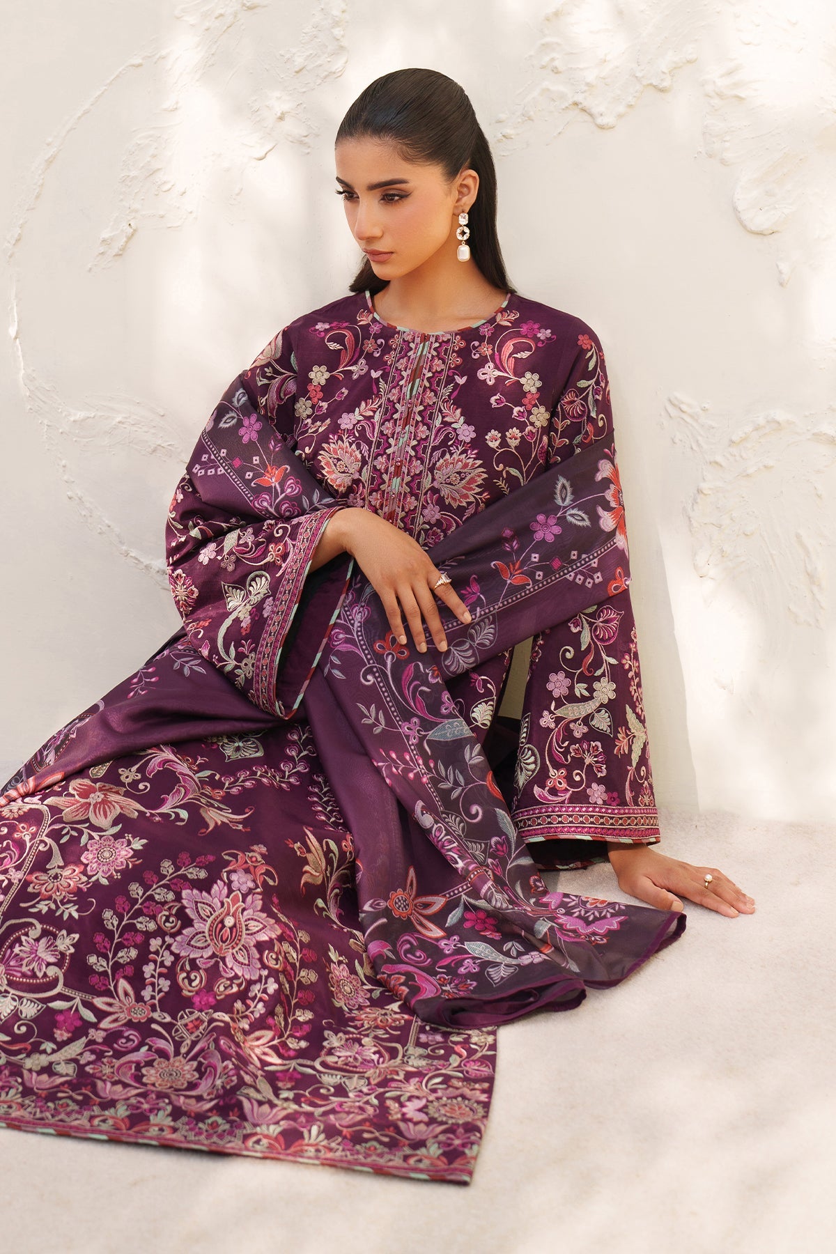 EMBROIDERED RAW SILK SF-4382