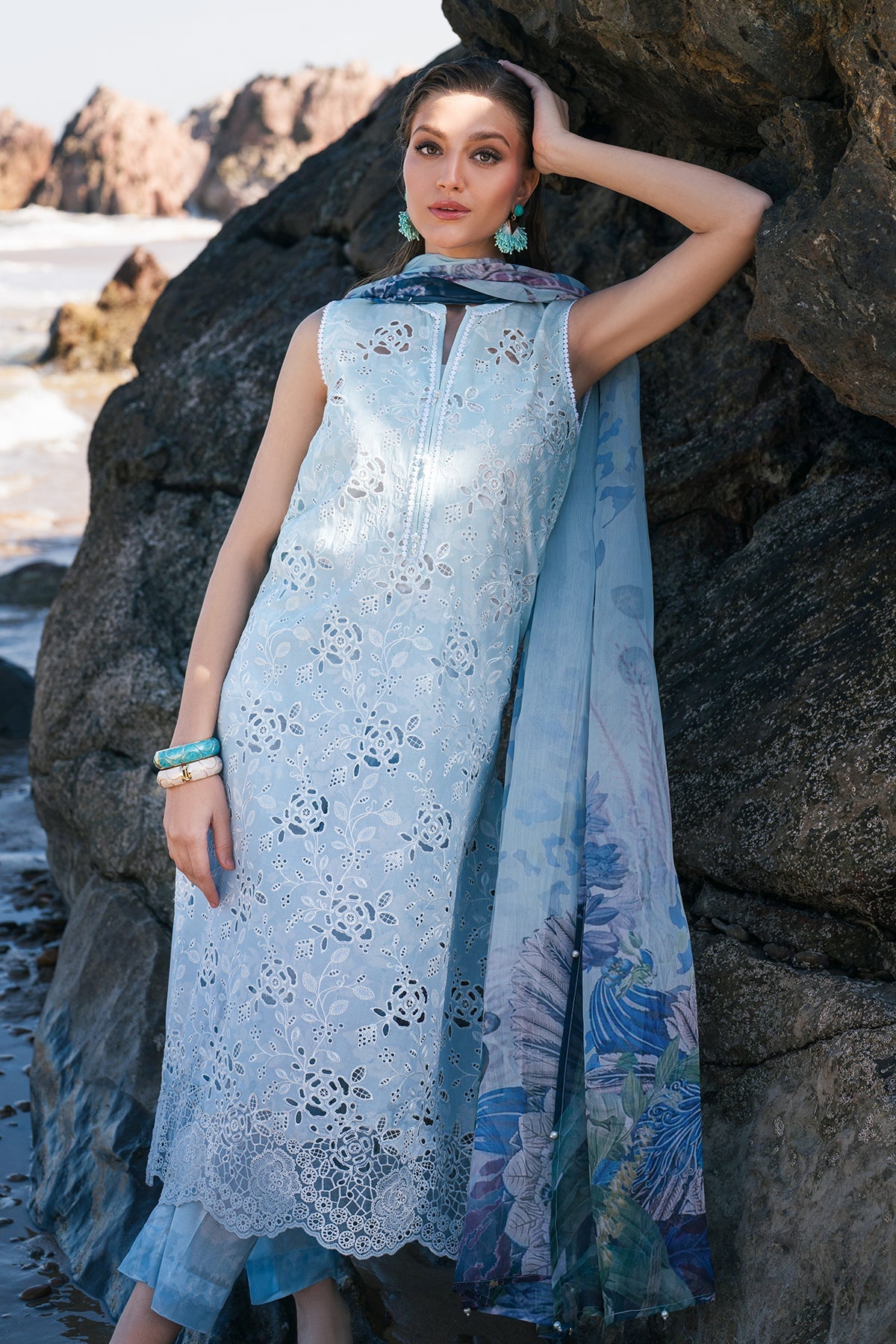 EMBROIDERED PRINTED LAWN UF-4109