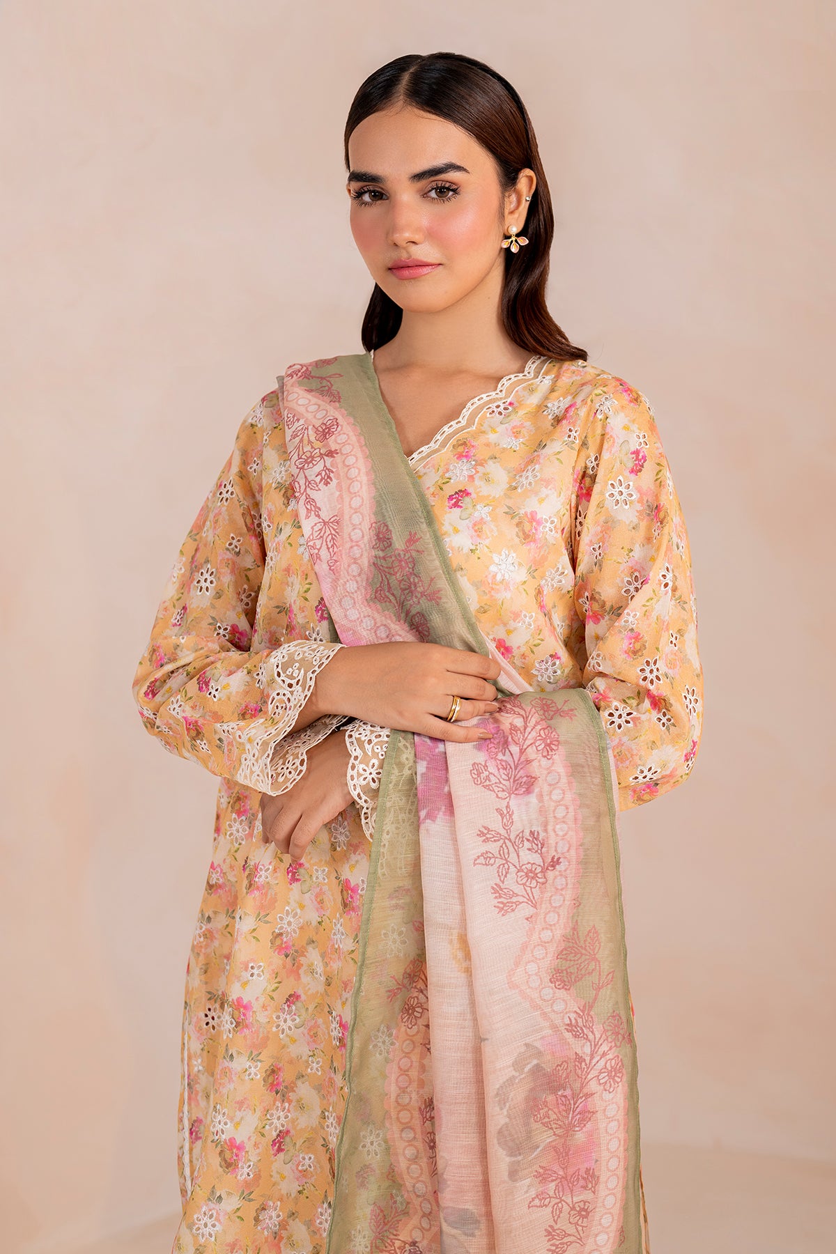 EMBROIDERED PRINTED LAWN UF-709