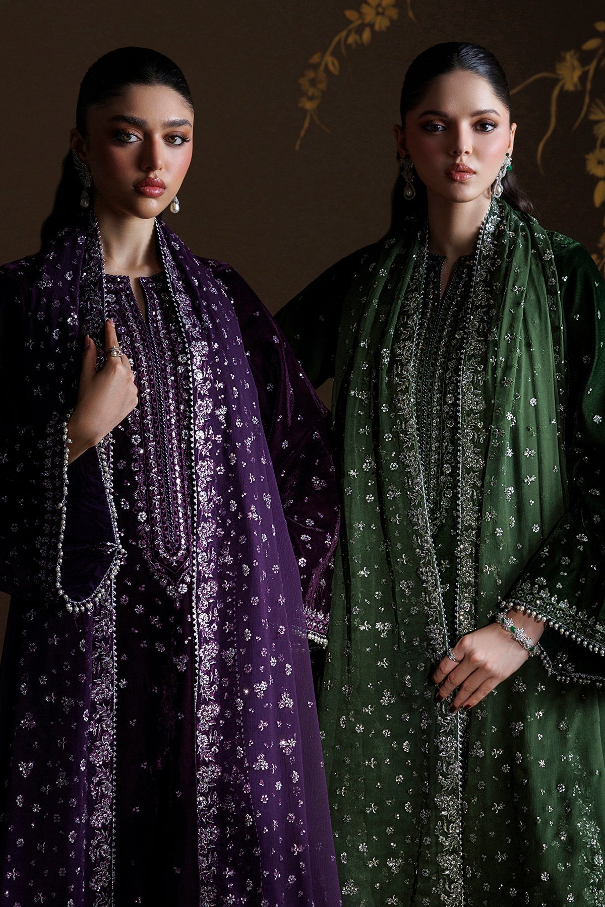 EMBROIDERED VELVET UF-4546
