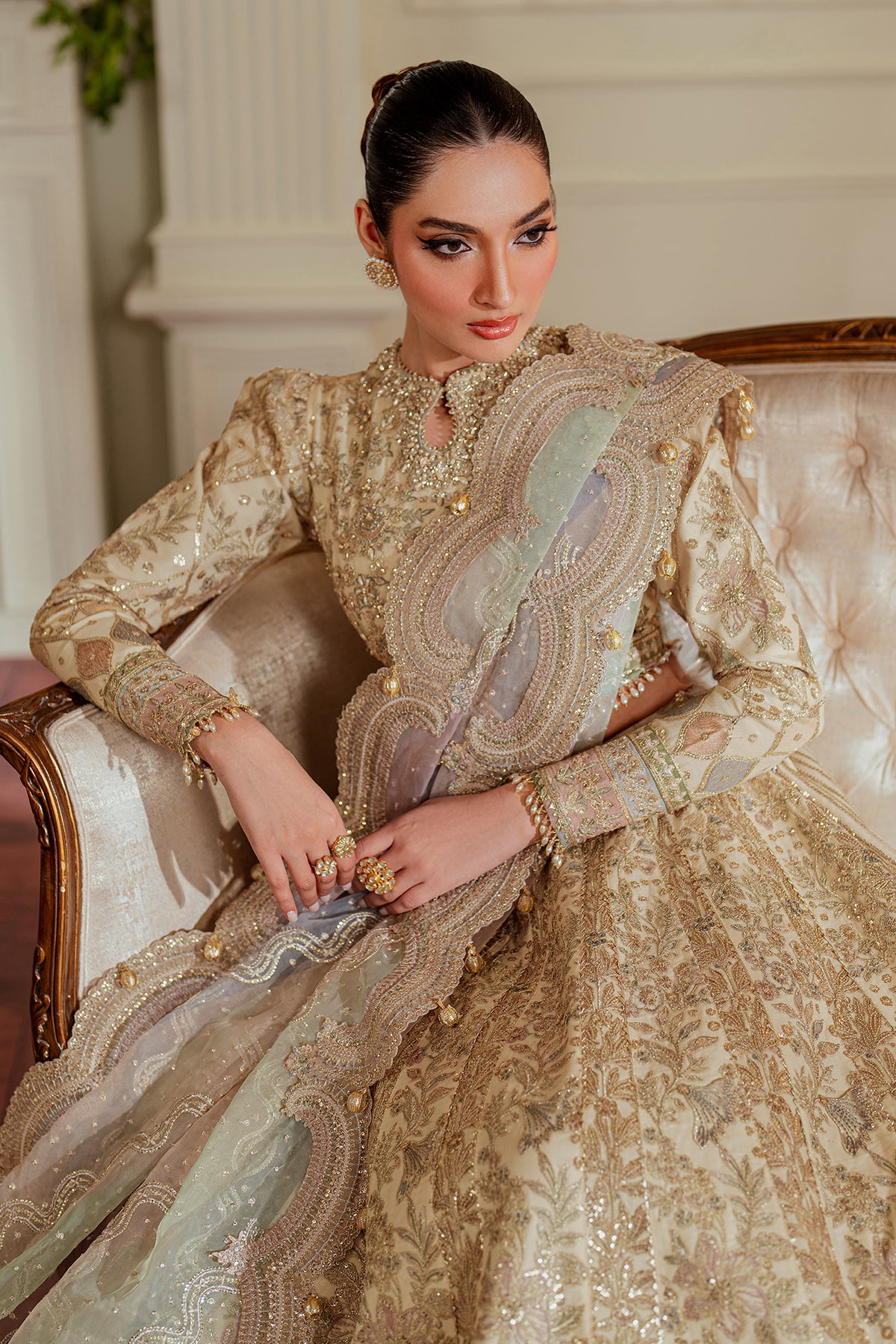 EMBROIDERED NET CH13-06 UNSTITCHED