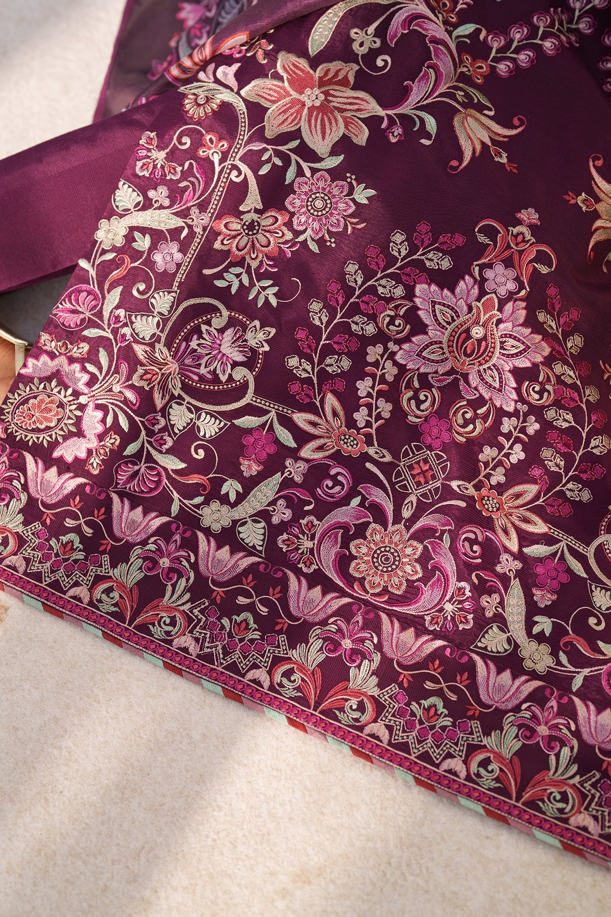 EMBROIDERED RAW SILK SF-4382