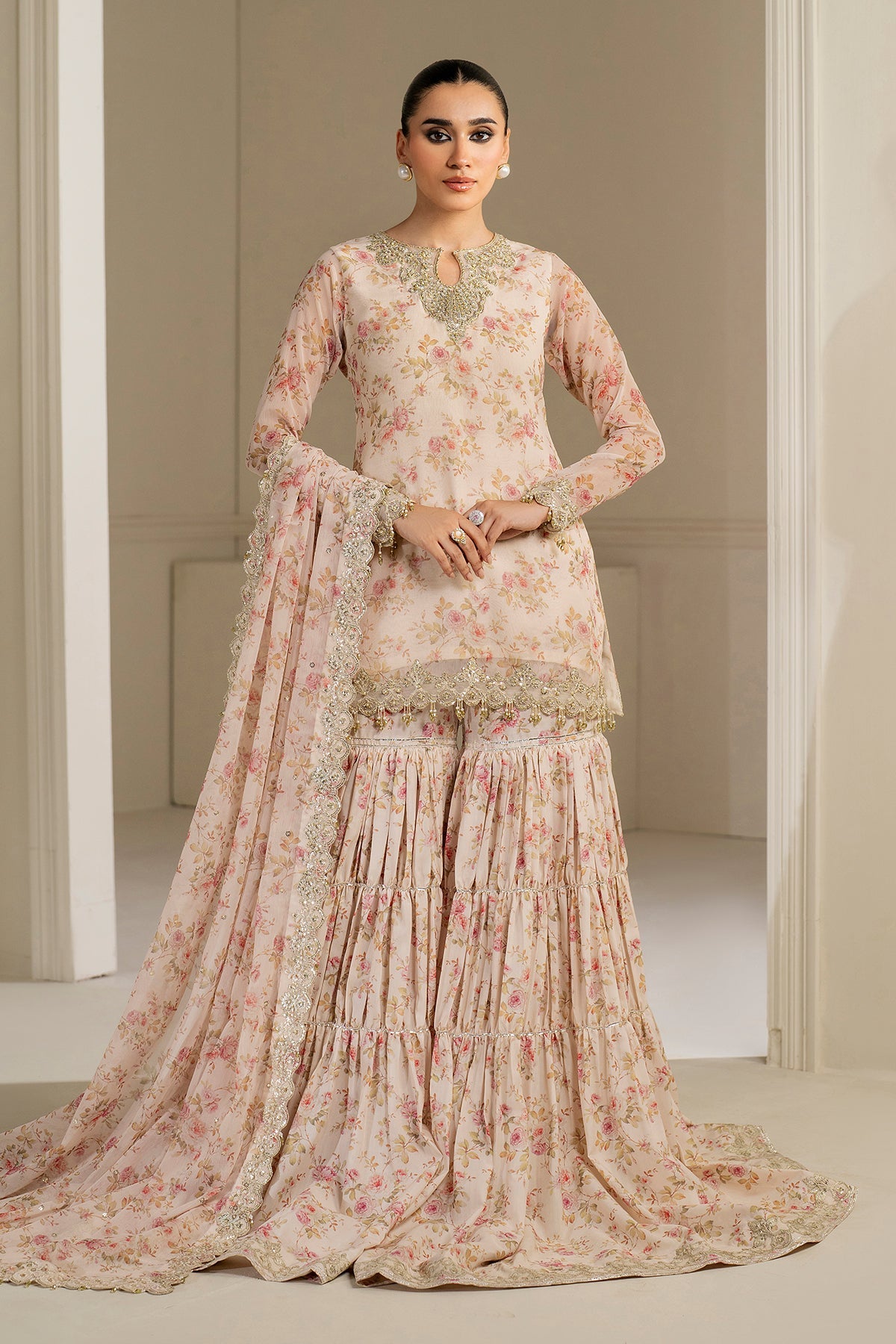 EMBROIDERED CHIFFON UF-4164