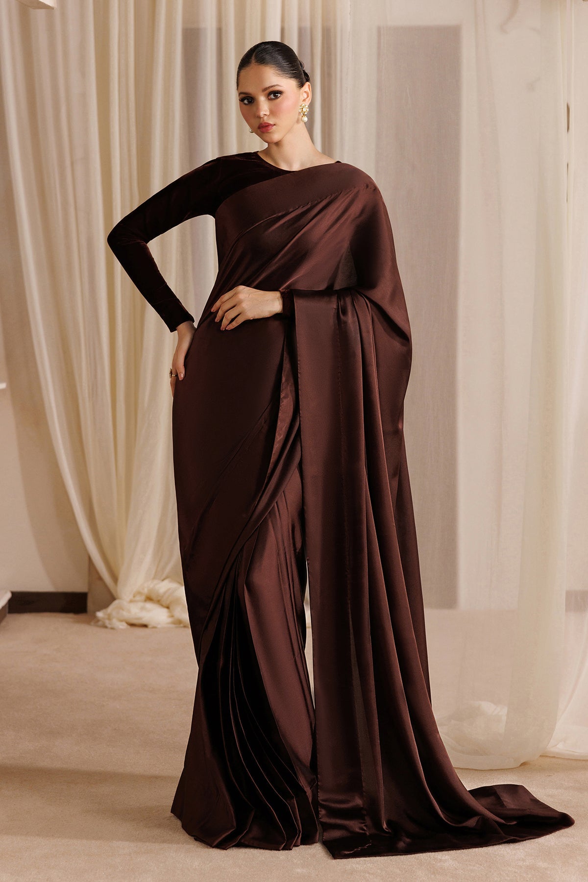 PLAIN SHAMOOZ SILK SAREE EN-1390