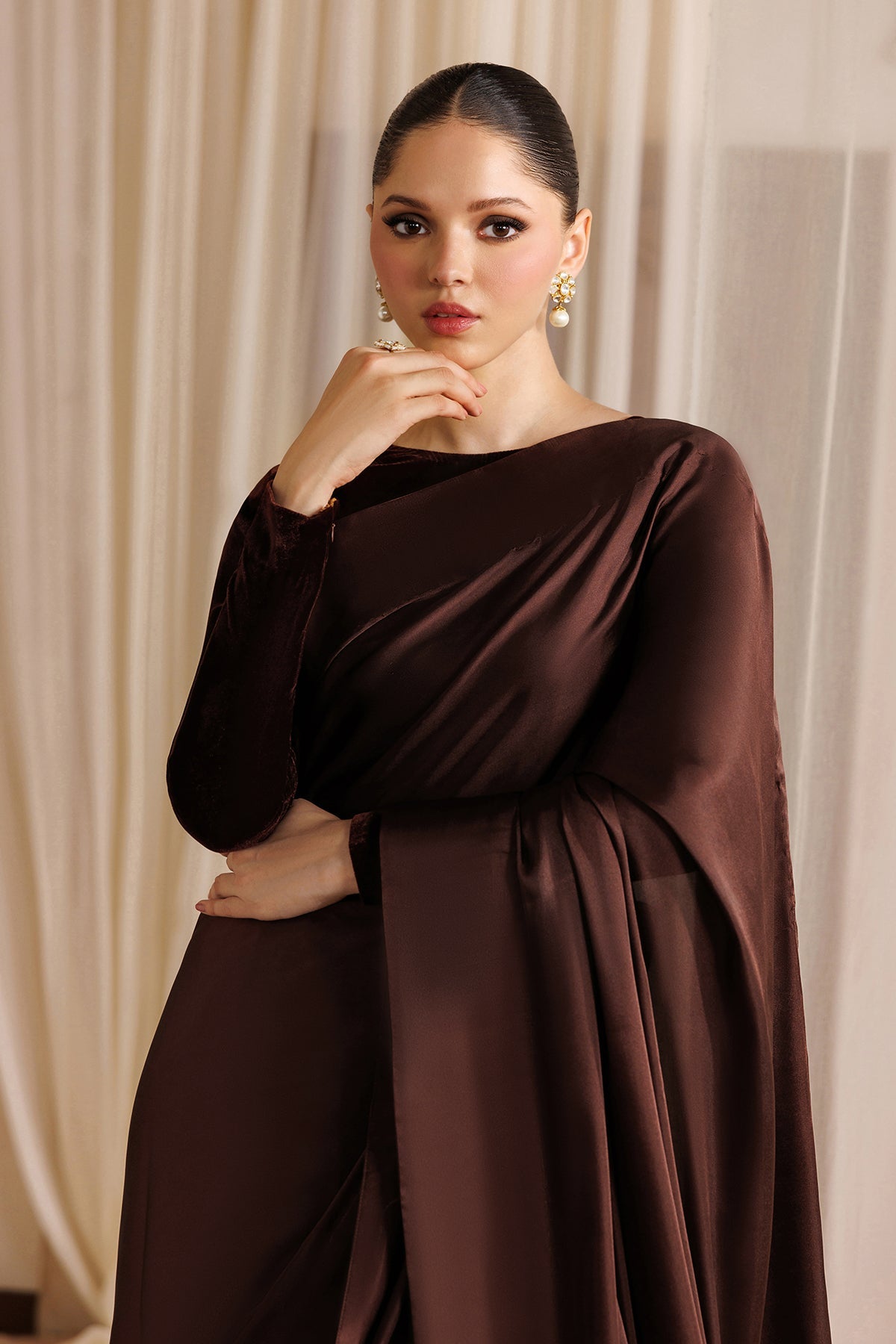 PLAIN SHAMOOZ SILK SAREE EN-1390