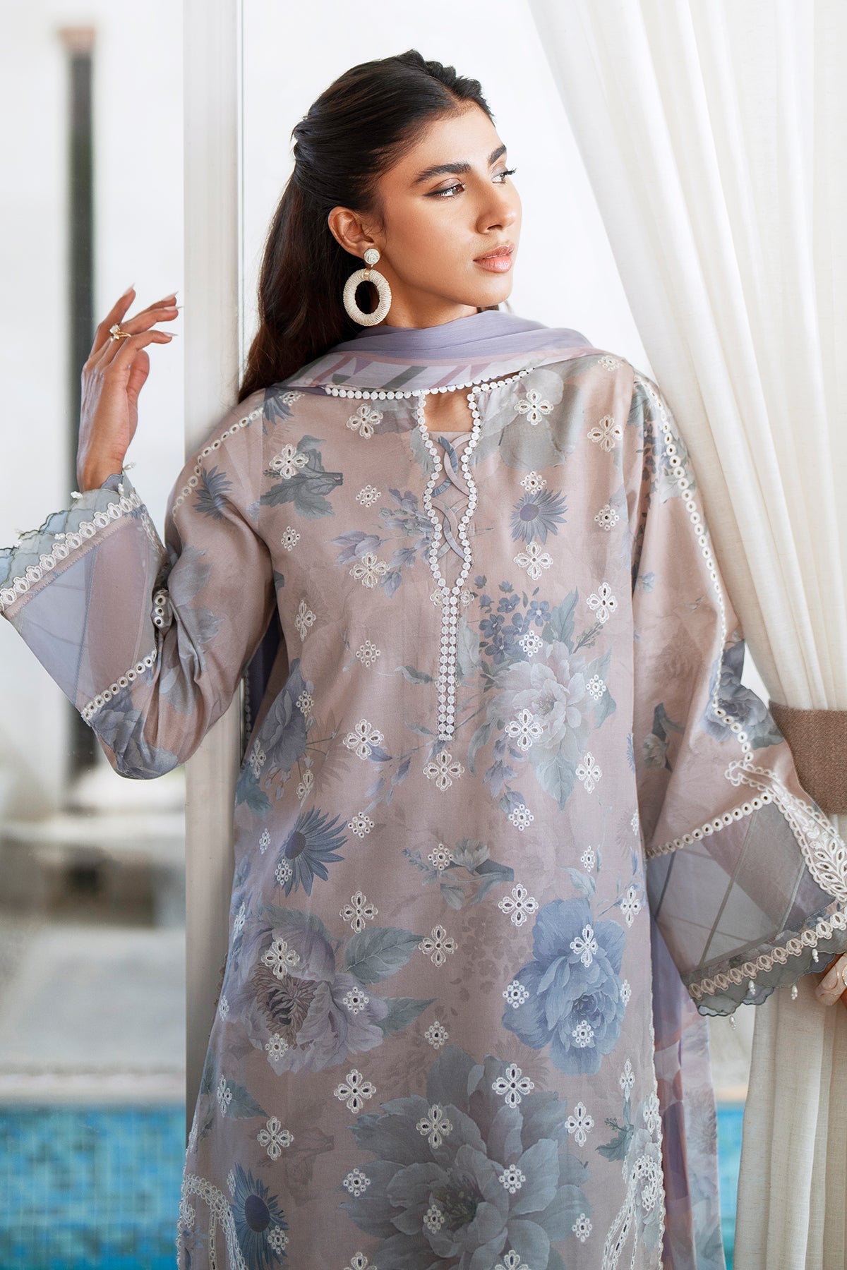 EMBROIDERED PRINTED LAWN SF-4079