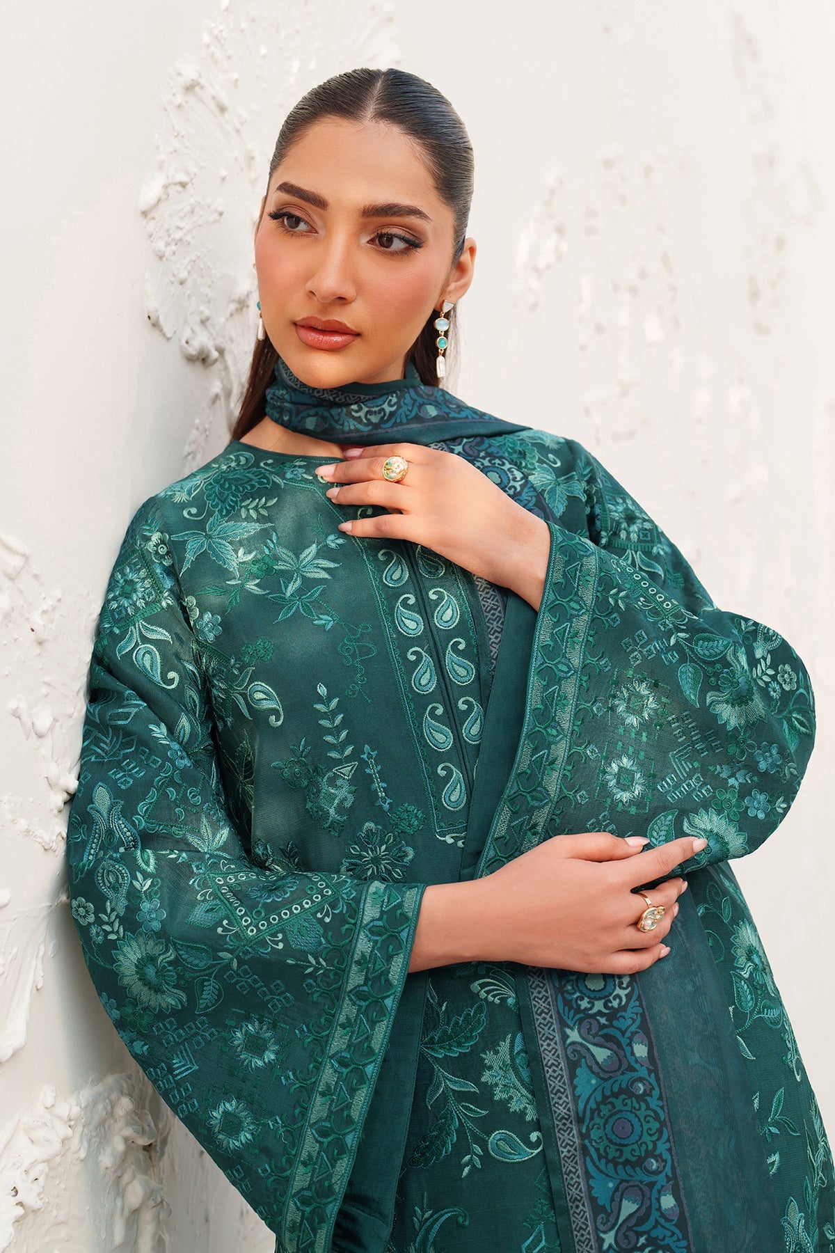 EMBROIDERED RAW SILK SF-4383
