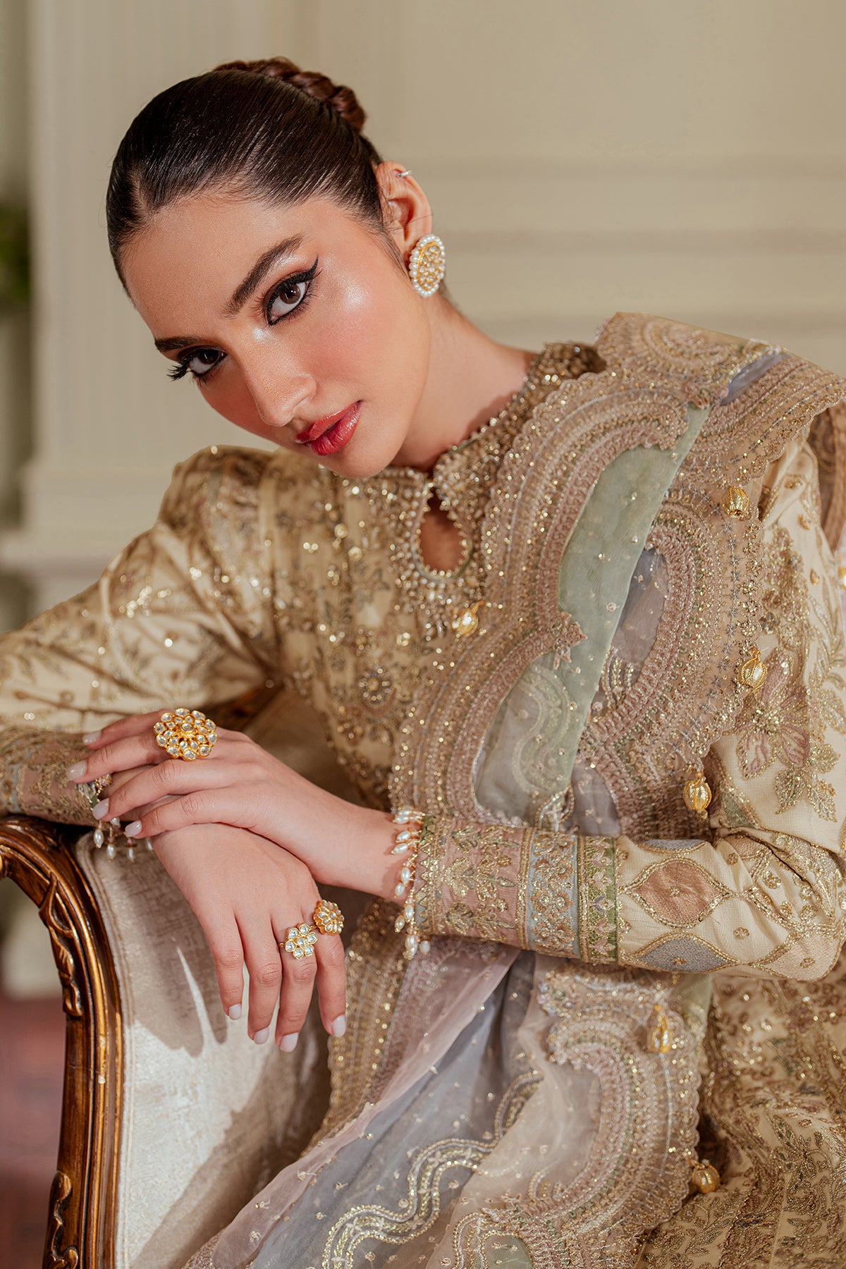 EMBROIDERED NET CH13-06 UNSTITCHED