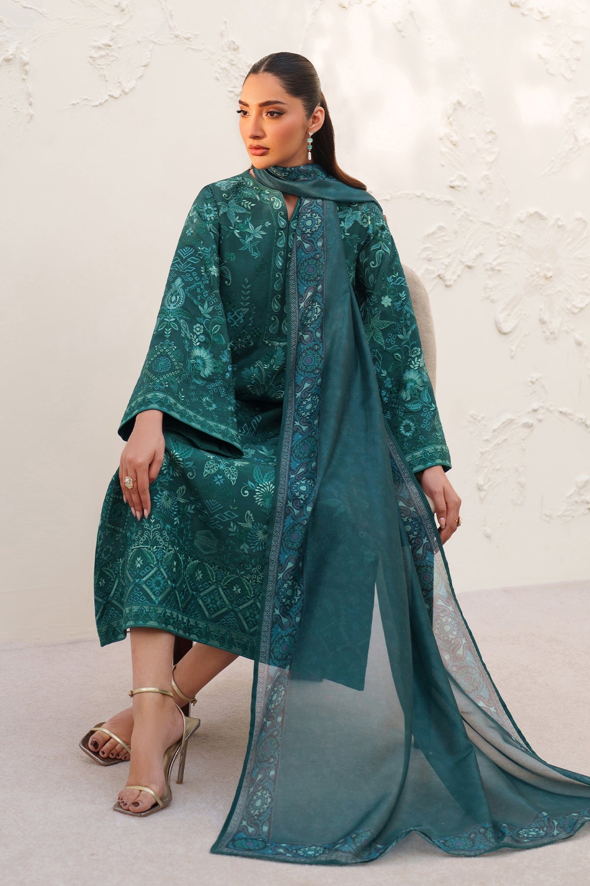 EMBROIDERED RAW SILK SF-4383