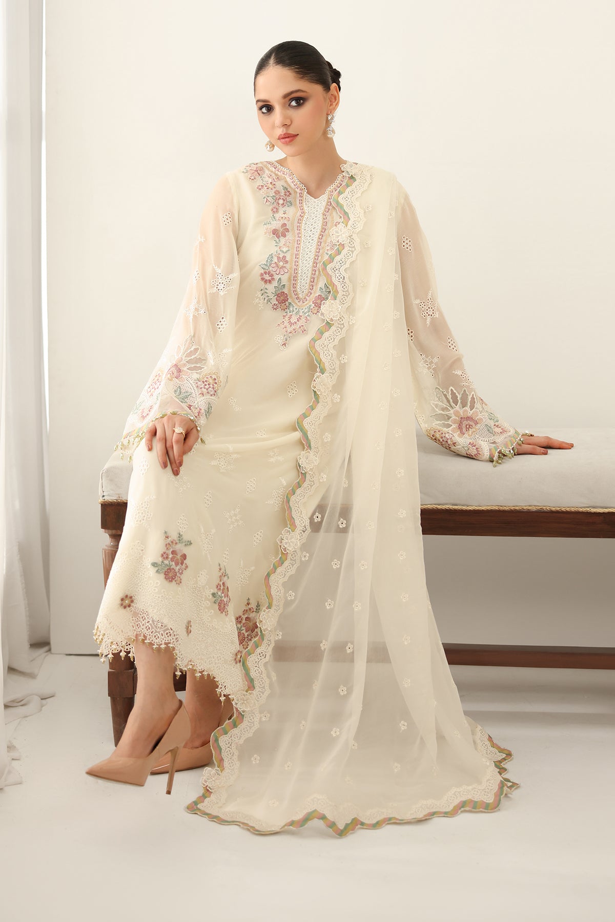 EMBROIDERED CHIFFON UF-4184
