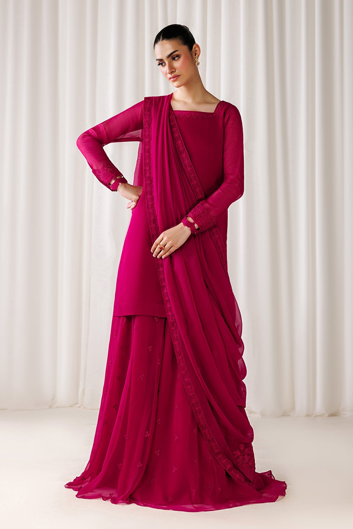 EMBROIDERED CHIFFON EN-1307