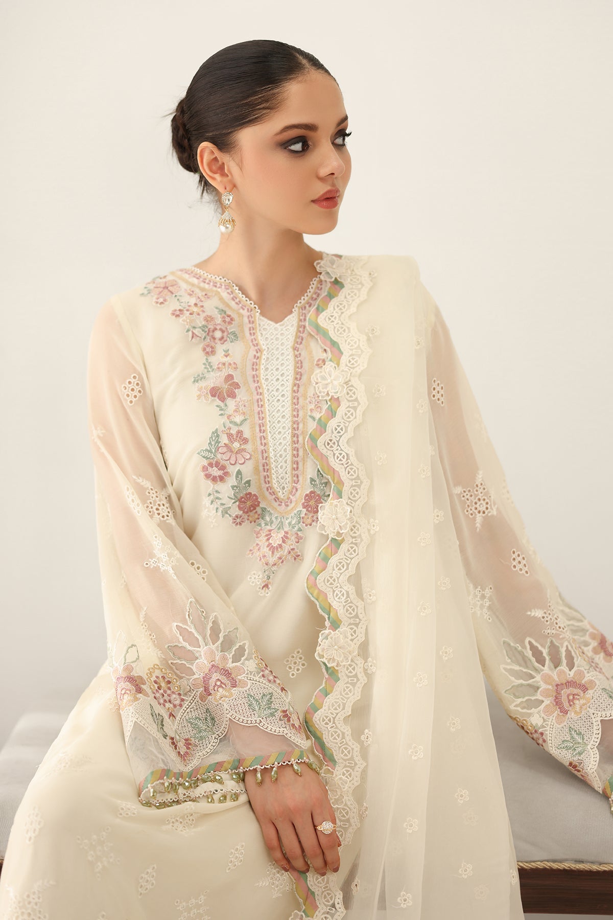 EMBROIDERED CHIFFON UF-4184