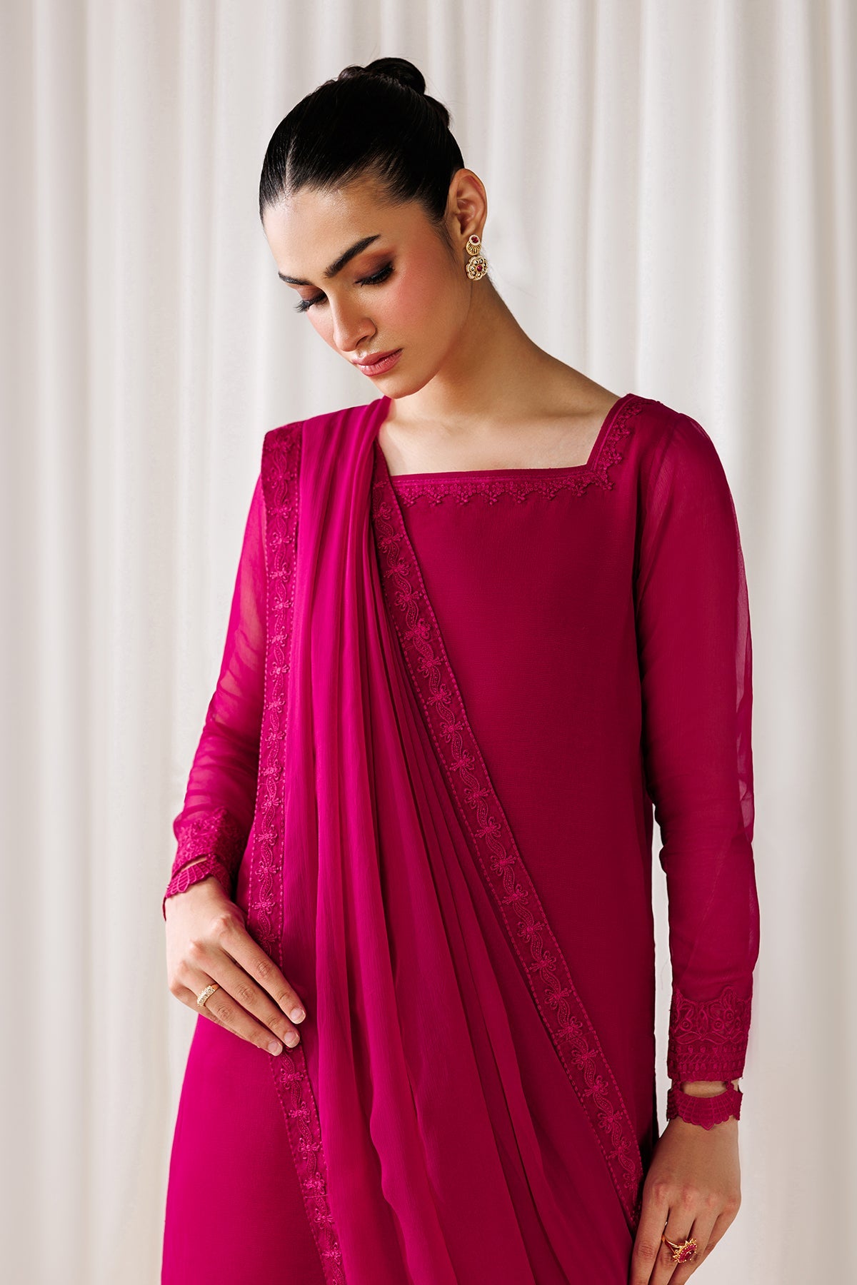 EMBROIDERED CHIFFON EN-1307